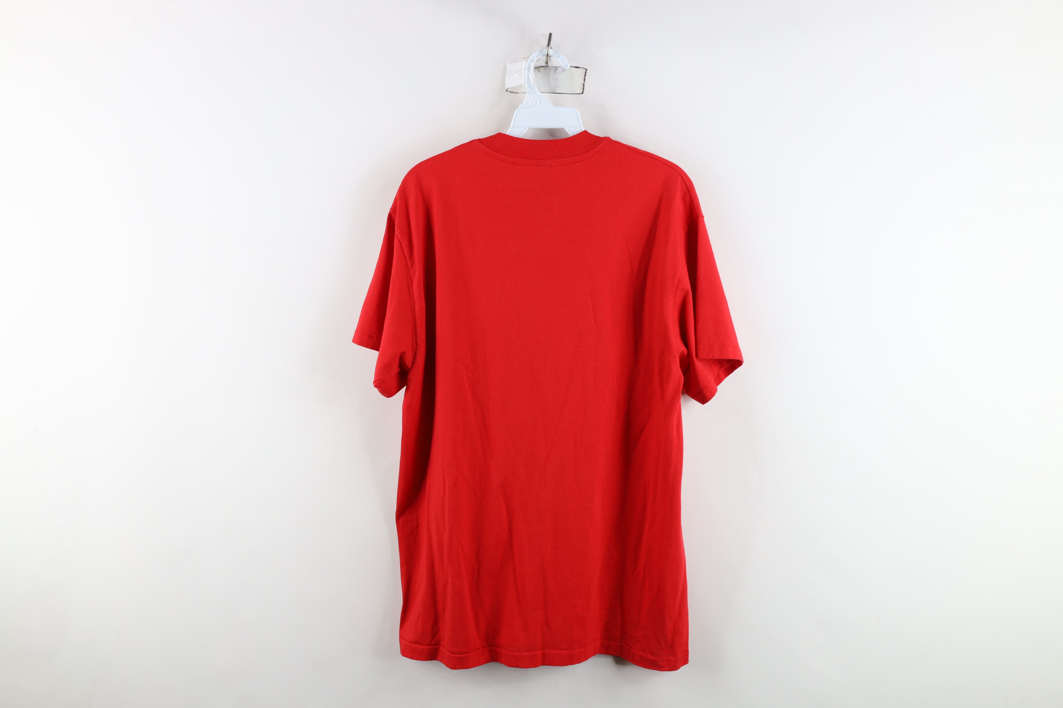 Hanes Vintage 90s Hanes Heavyweight Blank Short Sleeve T-Shirt Red Size US L / EU 52-54 / 3 - 7 Thumbnail