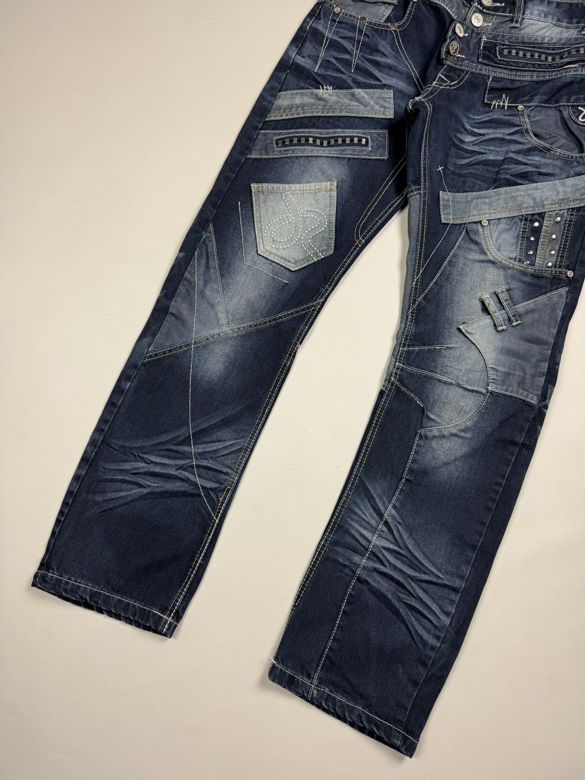 Japanese Brand J-Rag Men’s Japanese Style Multipocket Patchwork Jeans Size US 33 - 3 Thumbnail