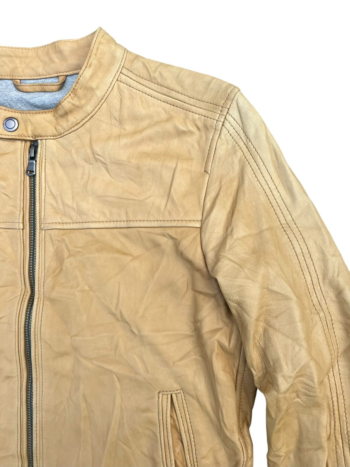 Nicole Club Monsieur Nicole Fade Patina Sheepskin Leather Racer Jacket Size US S / EU 44-46 / 1 - 8 Thumbnail