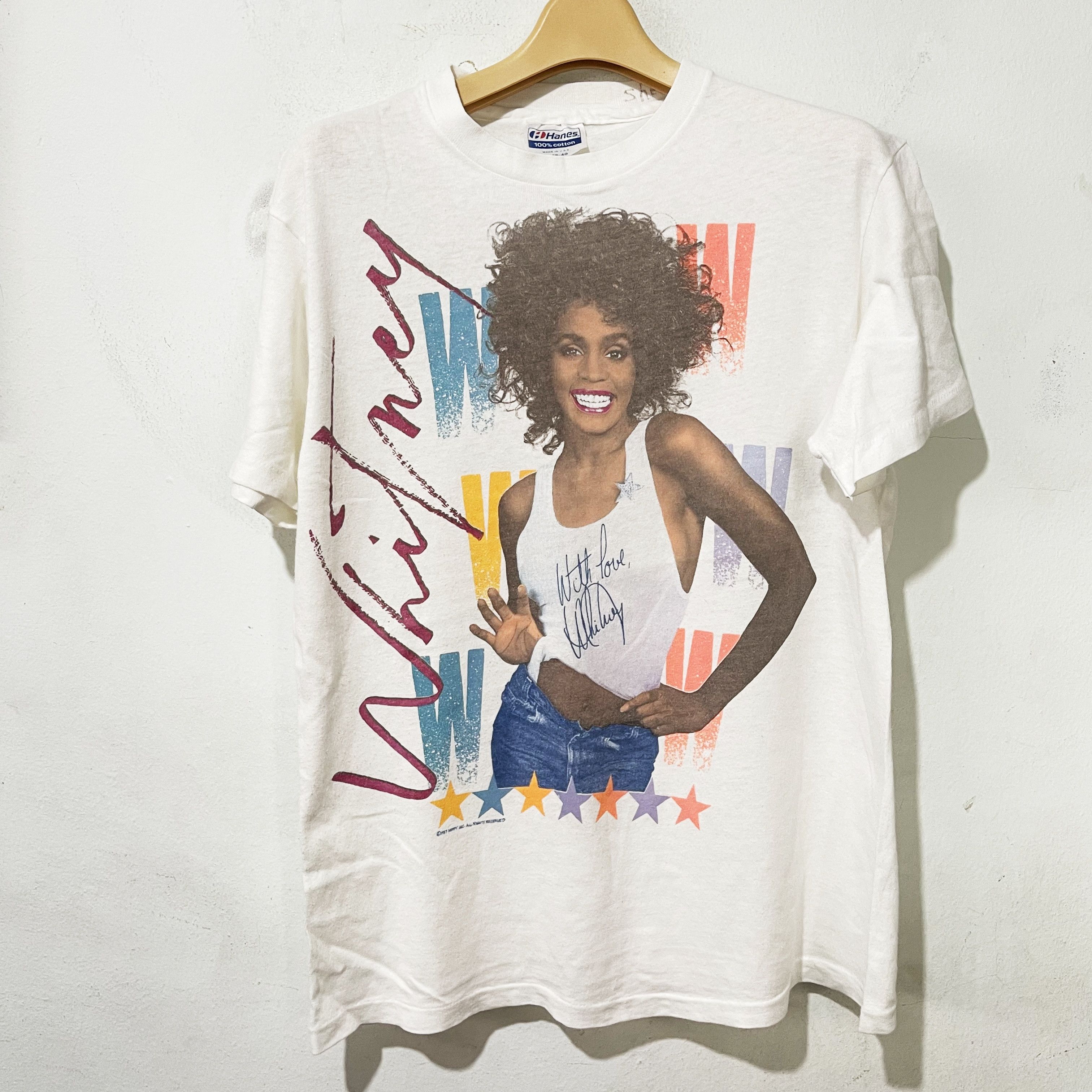 Vintage Vintage 1987 Whitney Houston T-Shirt Size US S / EU 44-46 / 1 - 1 Thumbnail