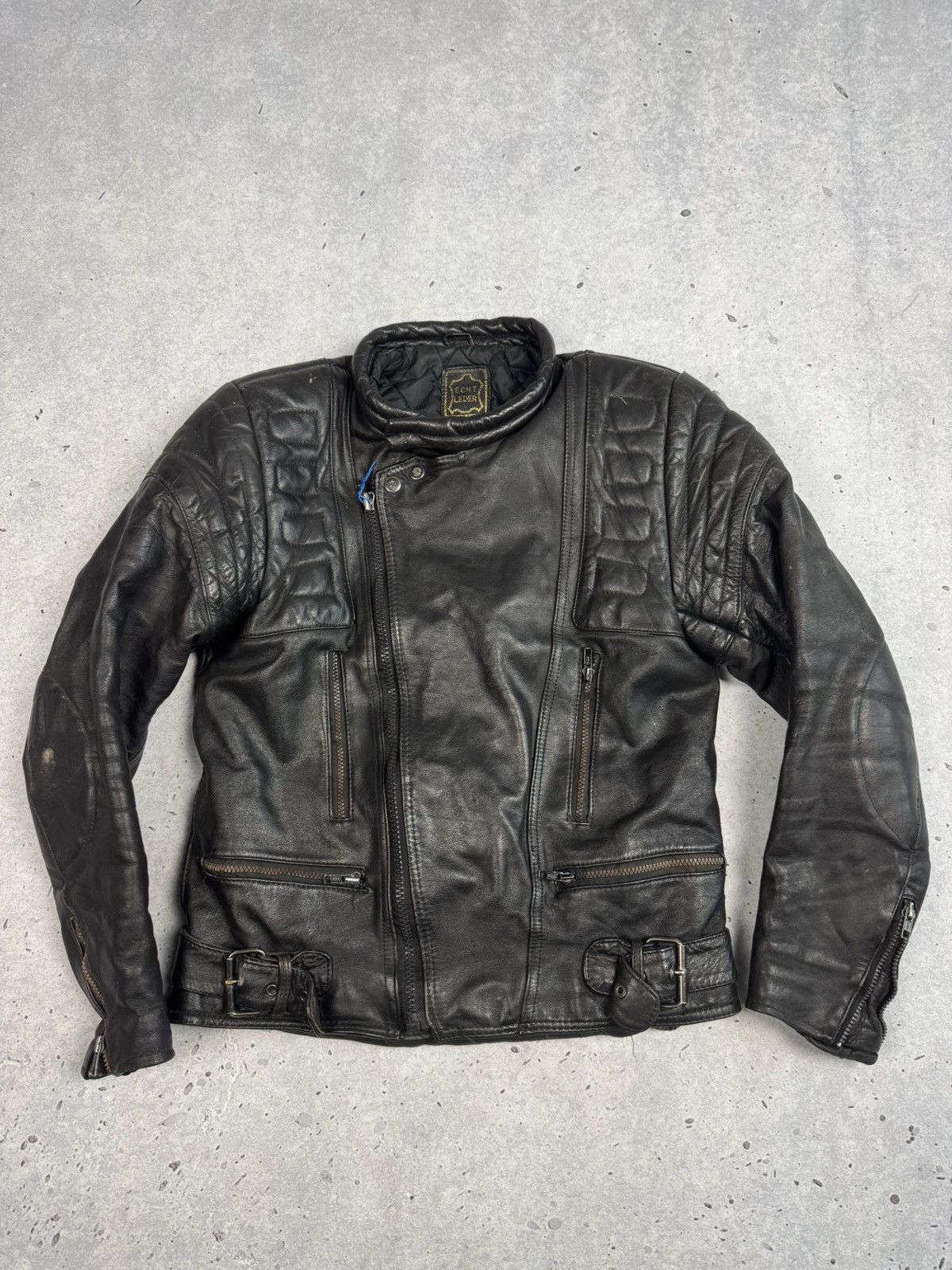 If Six Was Nine 90s Real Leather Biker Jacket Y2K Avant Garde Unisex Size US S / EU 44-46 / 1 - 2 Thumbnail