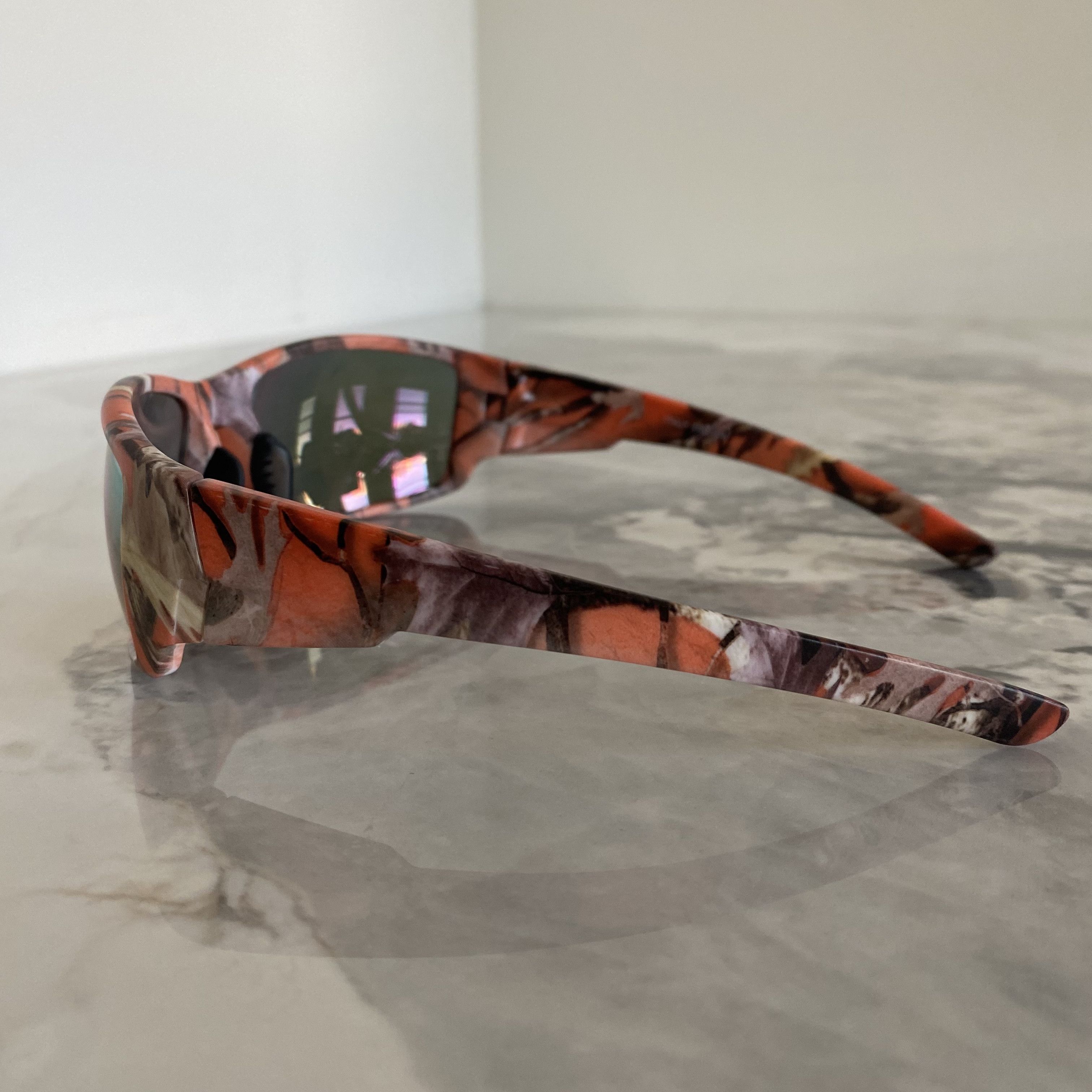 Vintage Orange and Black Camouflage Mirrored Sunglasses Size ONE SIZE - 6 Thumbnail