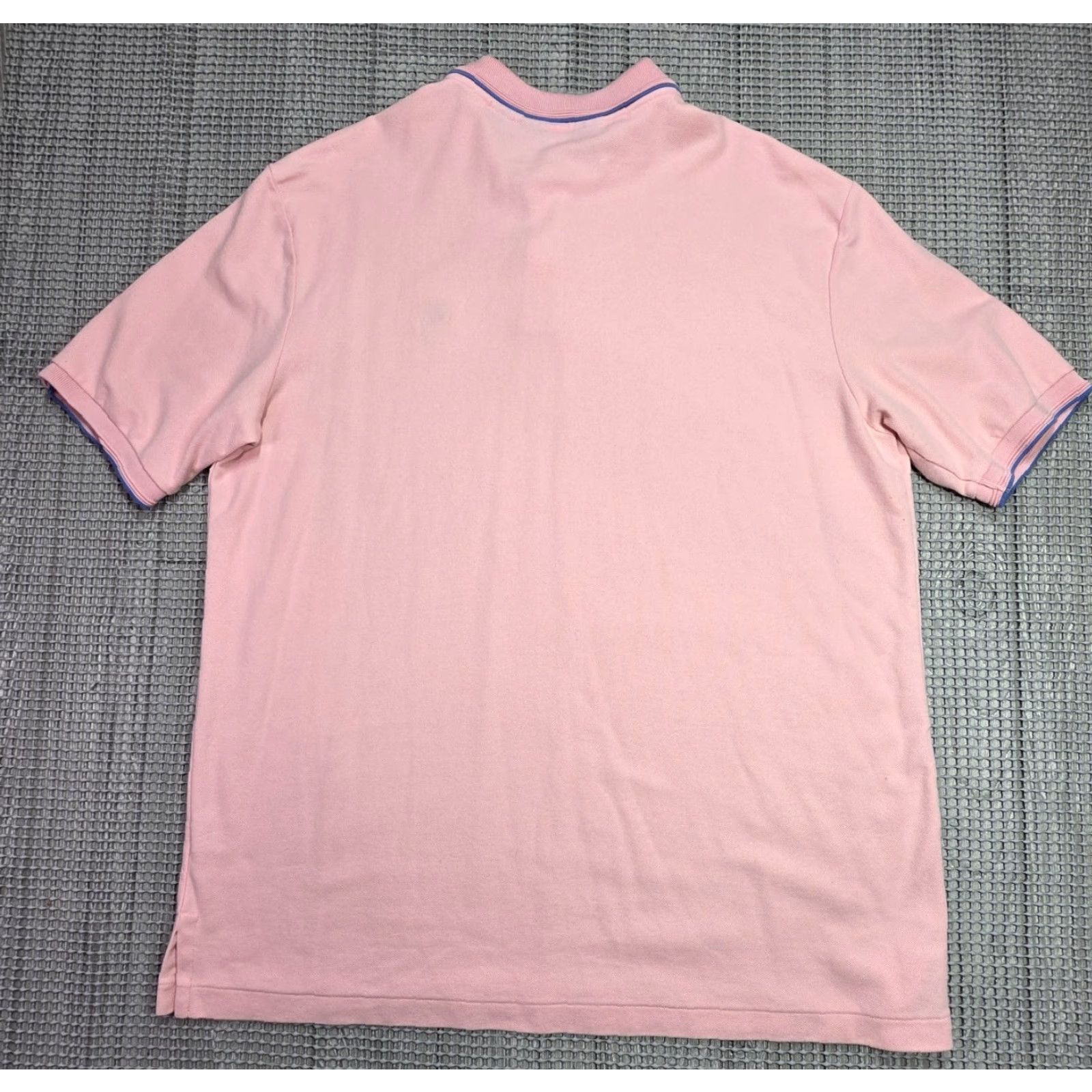 Polo Ralph Lauren VINTAGE Polo Ralph Lauren Polo Shirt Mens XL Pine Valley Pink Contrast Collar Trim Polo Golf Summer Sports Logo Affluent Pine Valley Mens XL Pink Blue Size US XL / EU 56 / 4 - 4 Thumbnail