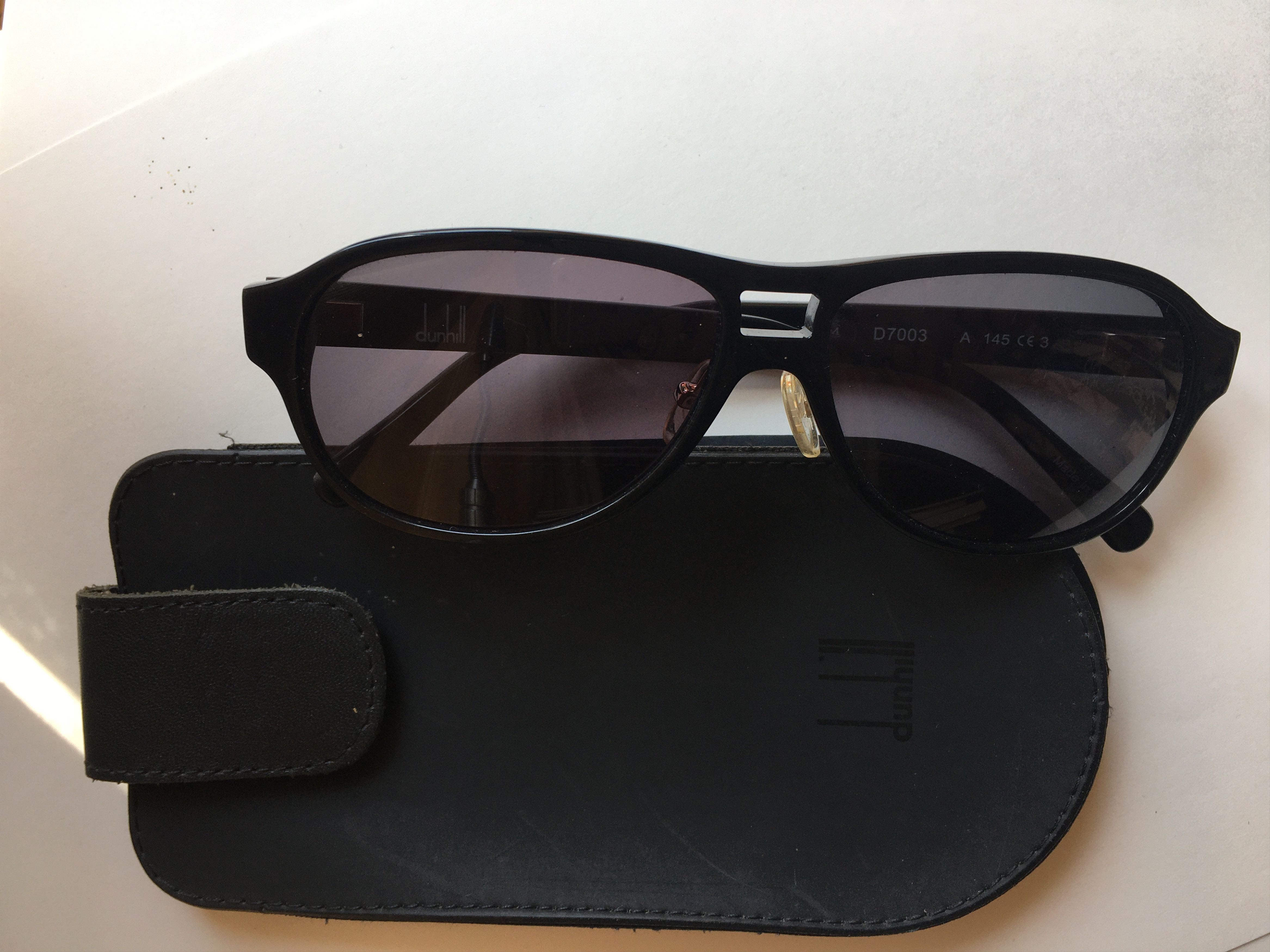 Vintage Vintage Dunhill D7003 Black Aviator Sunglasses Frame Size ONE SIZE - 11 Thumbnail