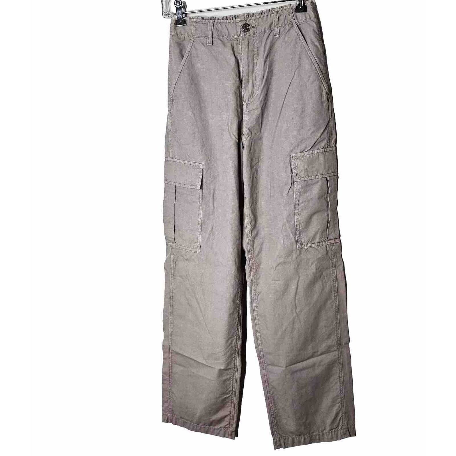Garage Garage Taupe Khaki Wide Leg Pants Elastic Waist Cargo Zip XS Size 25" / US 0 / IT 36 - 1 Thumbnail