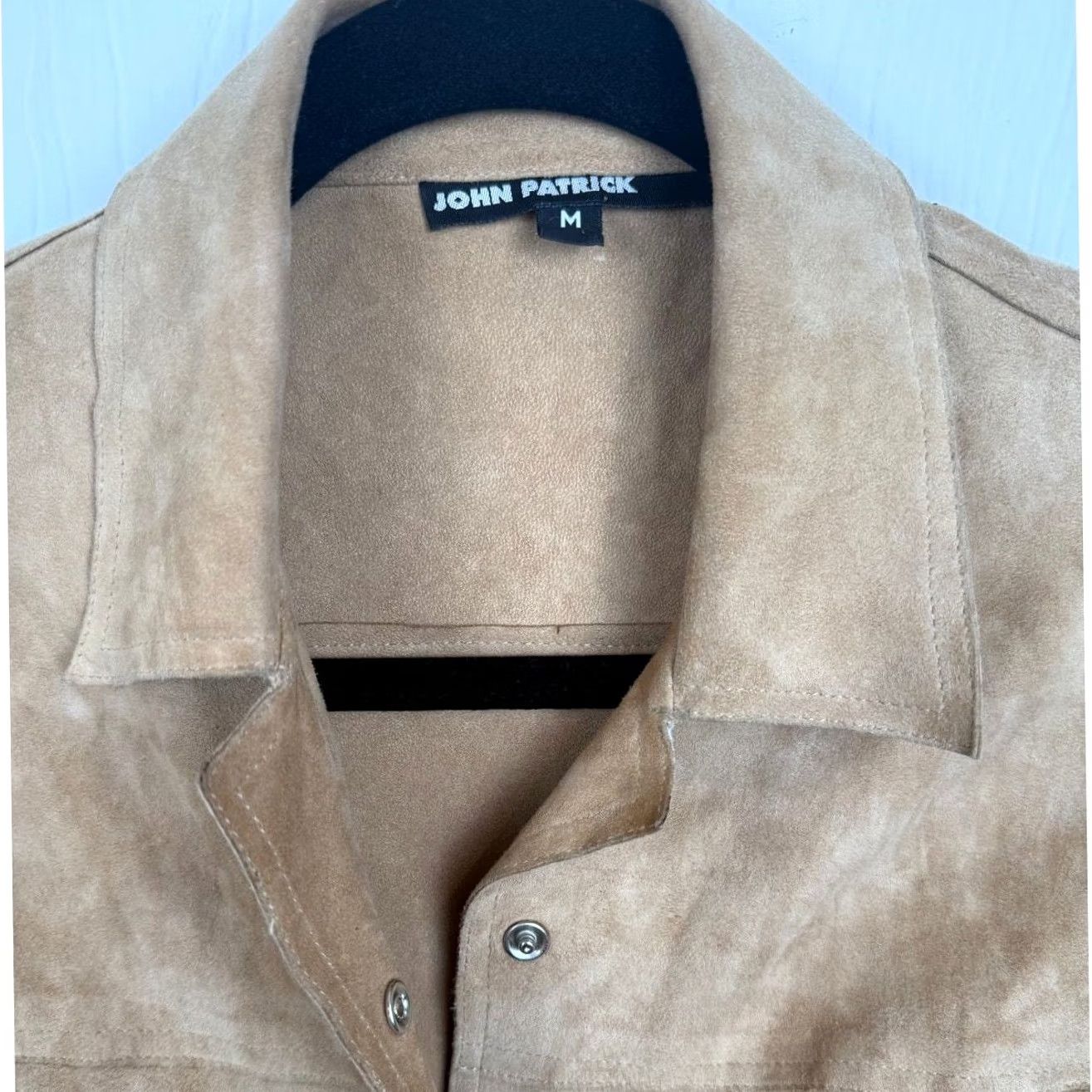 Vintage VINTAGE John Patrick Leather 3/4 Sleeve Button-Down Shacket Womens Medium Brown 100% Genuine Leather Boho Pockets Size M / US 6-8 / IT 42-44 - 4 Thumbnail