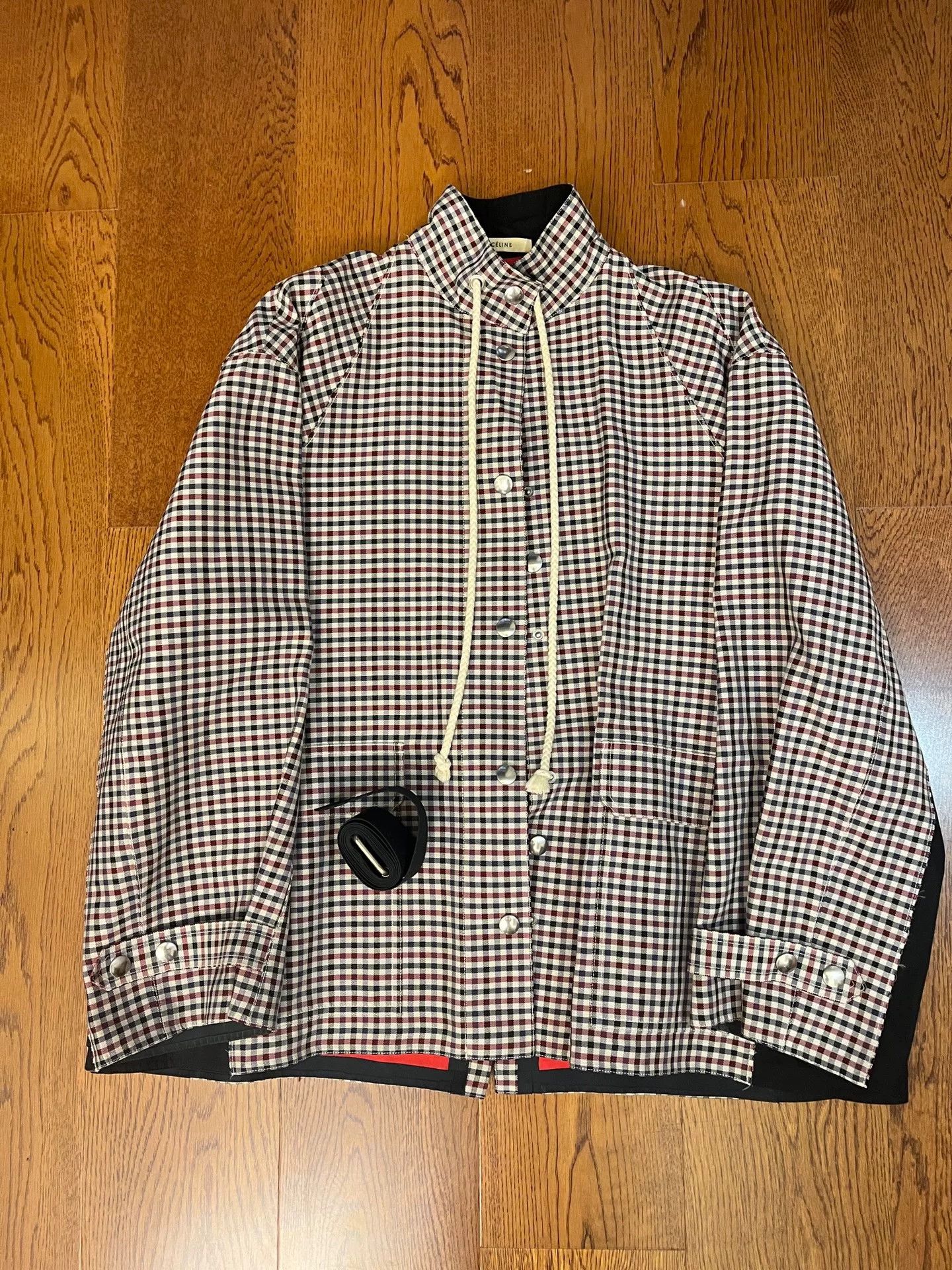 Celine old celine checkered drawstring jacket unisex Size US M / EU 48-50 / 2 - 1 Thumbnail