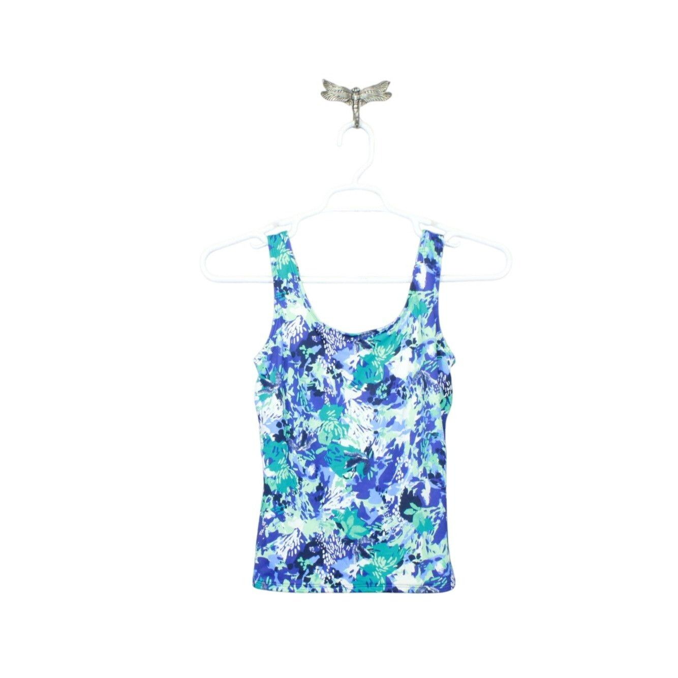 L.L. Bean × Swims LL Bean Women's Swimwear Scoopneck Tankini Top Blue Print Size S / US 4 / IT 40 - 1 Thumbnail