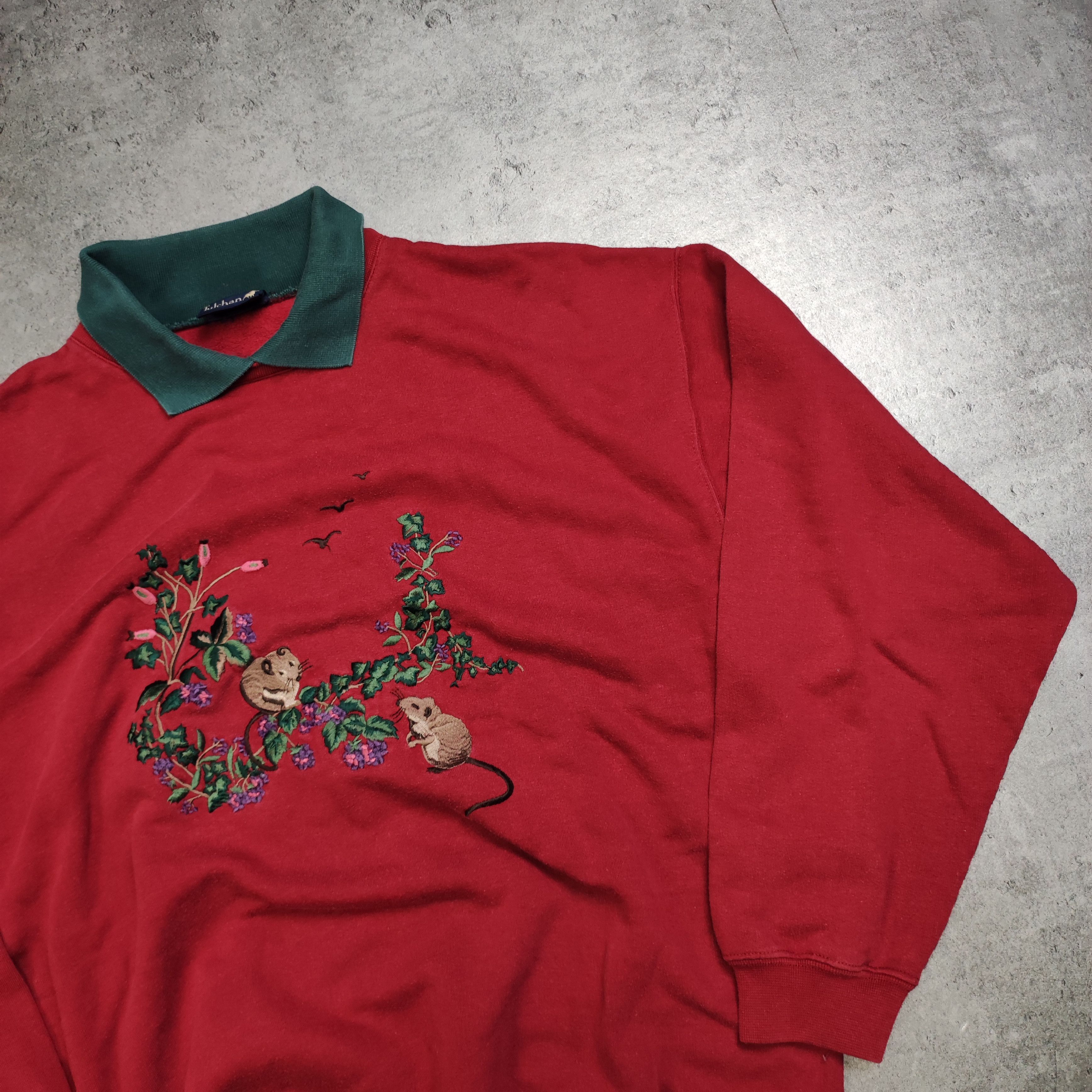 Vintage RARE 90s OG Tulchan Embroidered Mouse Avant Garde Crewneck Size US L / EU 52-54 / 3 - 3 Thumbnail
