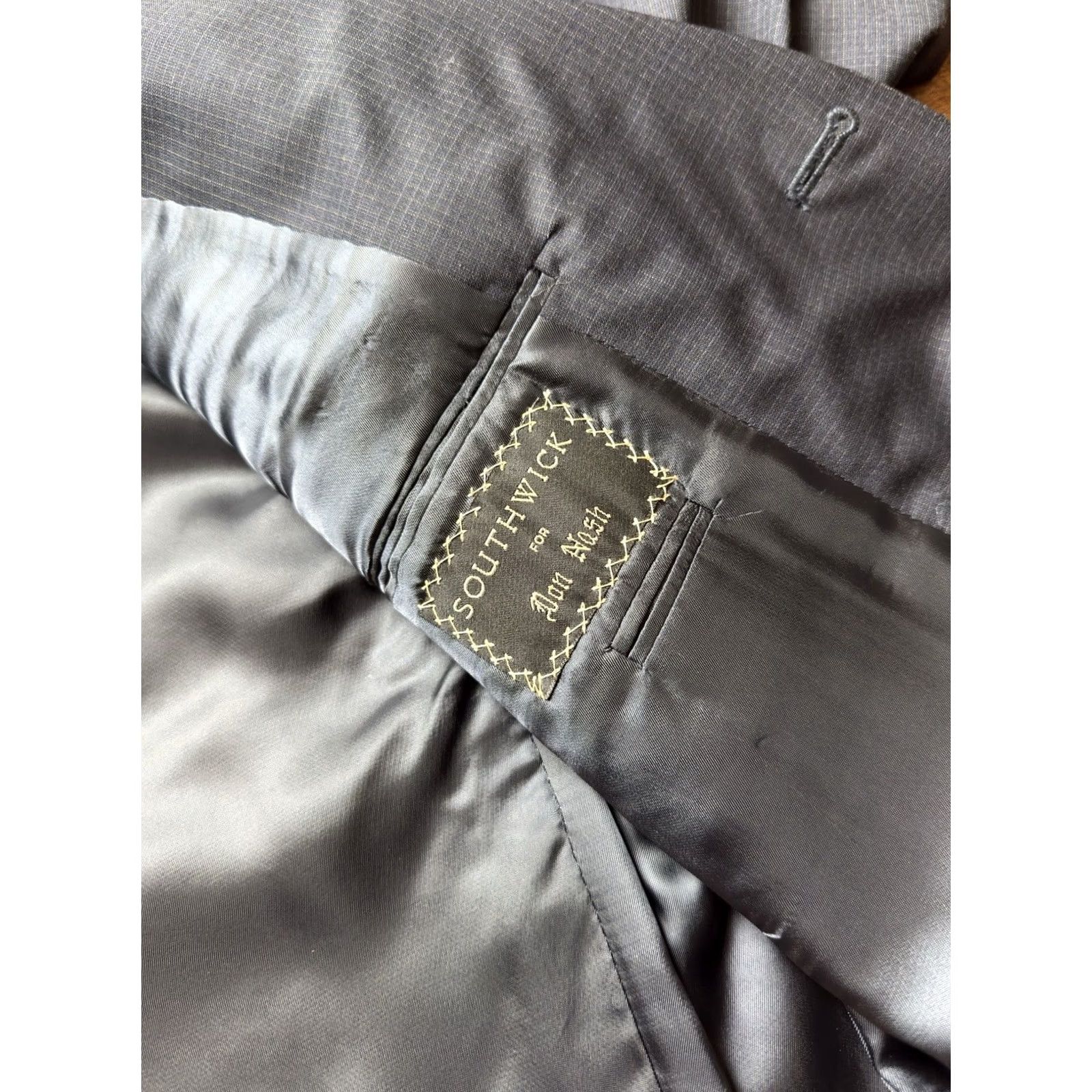 Southwick VINTAGE Southwick Suit Mens 41 Blue VTG Men 41L Blazer Unhemmed Trousers Check NEW Size US 35 - 7 Thumbnail