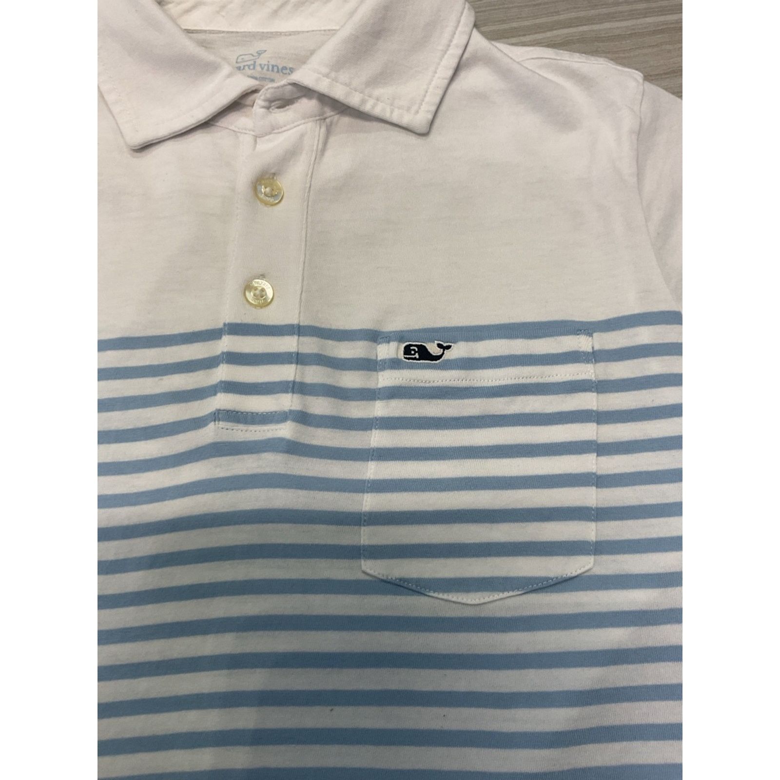 Vineyard Vines Youth Vineyard Vines Blue Stripe Pocket Polo Shirt Size US L / EU 52-54 / 3 - 4 Thumbnail