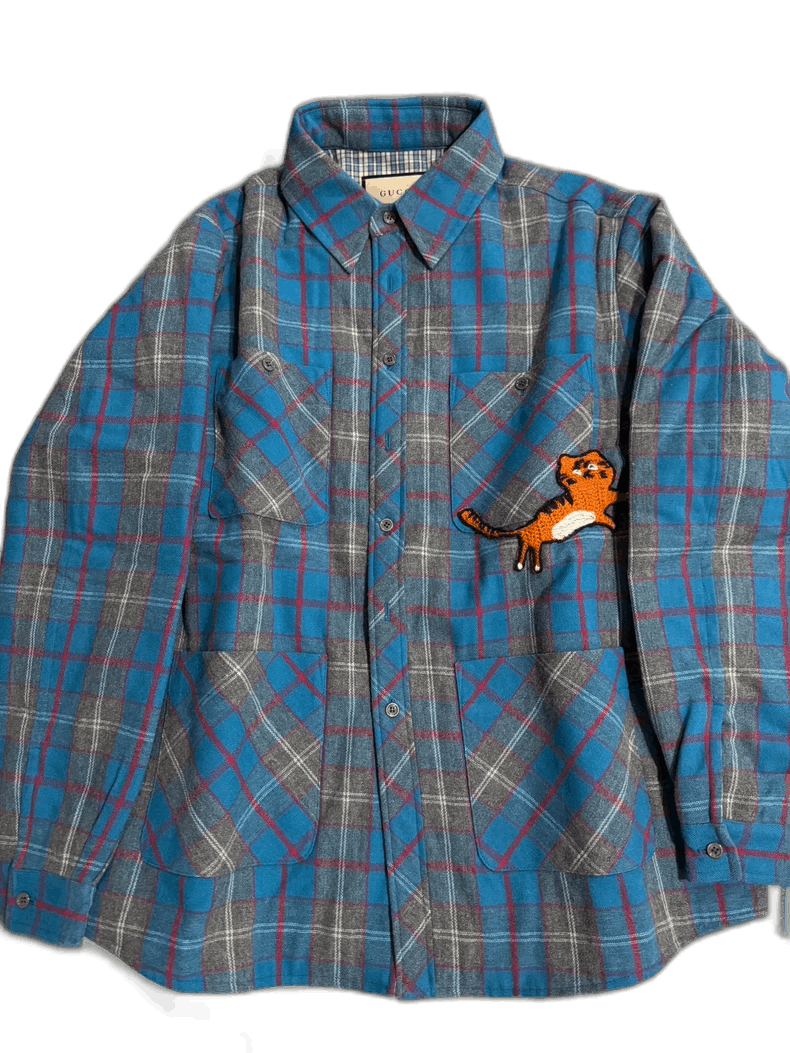 Gucci Gucci Red Tiger Embroidery Plaid Jacket-2505 Size US M / EU 48-50 / 2 - 1 Thumbnail