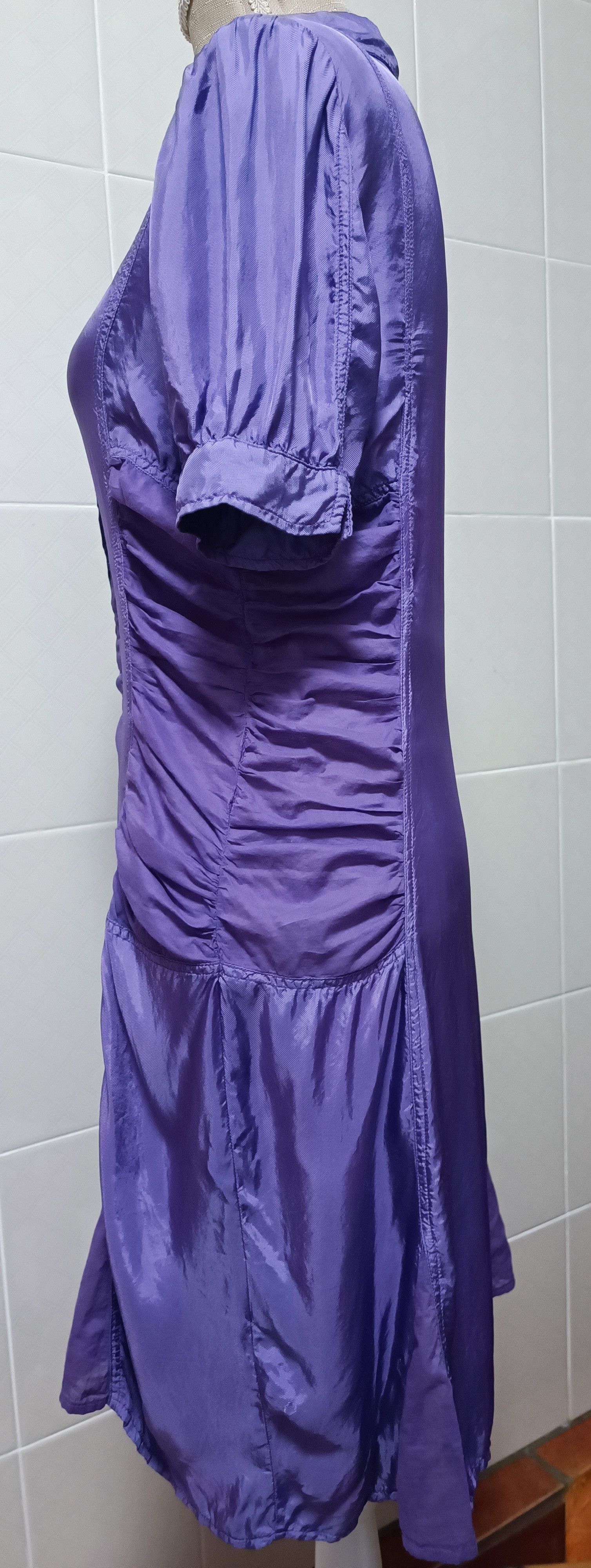 Jean Paul Gaultier Purple satin dress, with draped material Size M / US 6-8 / IT 42-44 - 8 Thumbnail