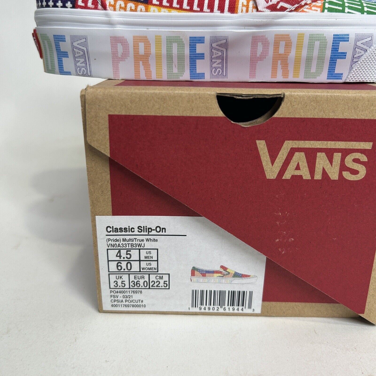 Vans Vans Classic Slip-On “Pride/Multi True White” 2024 Size US 6 / IT 36 - 4 Thumbnail