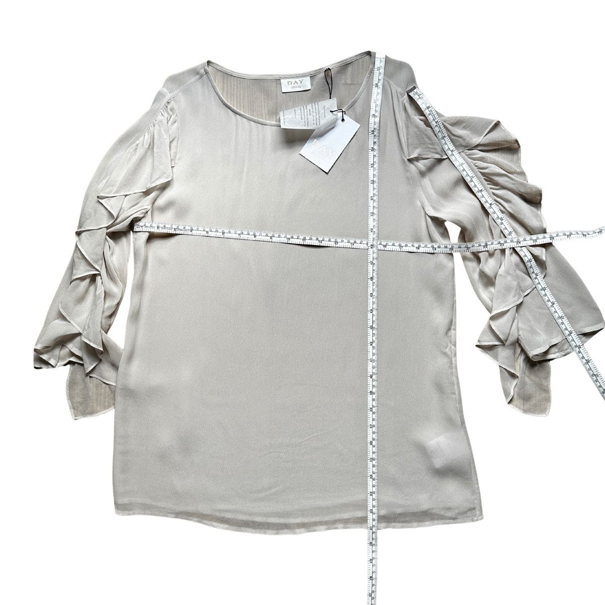 Other Day Birger et Mikkelsen Day Rose Blouse with Ruffle Sleeves Size M / US 6-8 / IT 42-44 - 8 Thumbnail