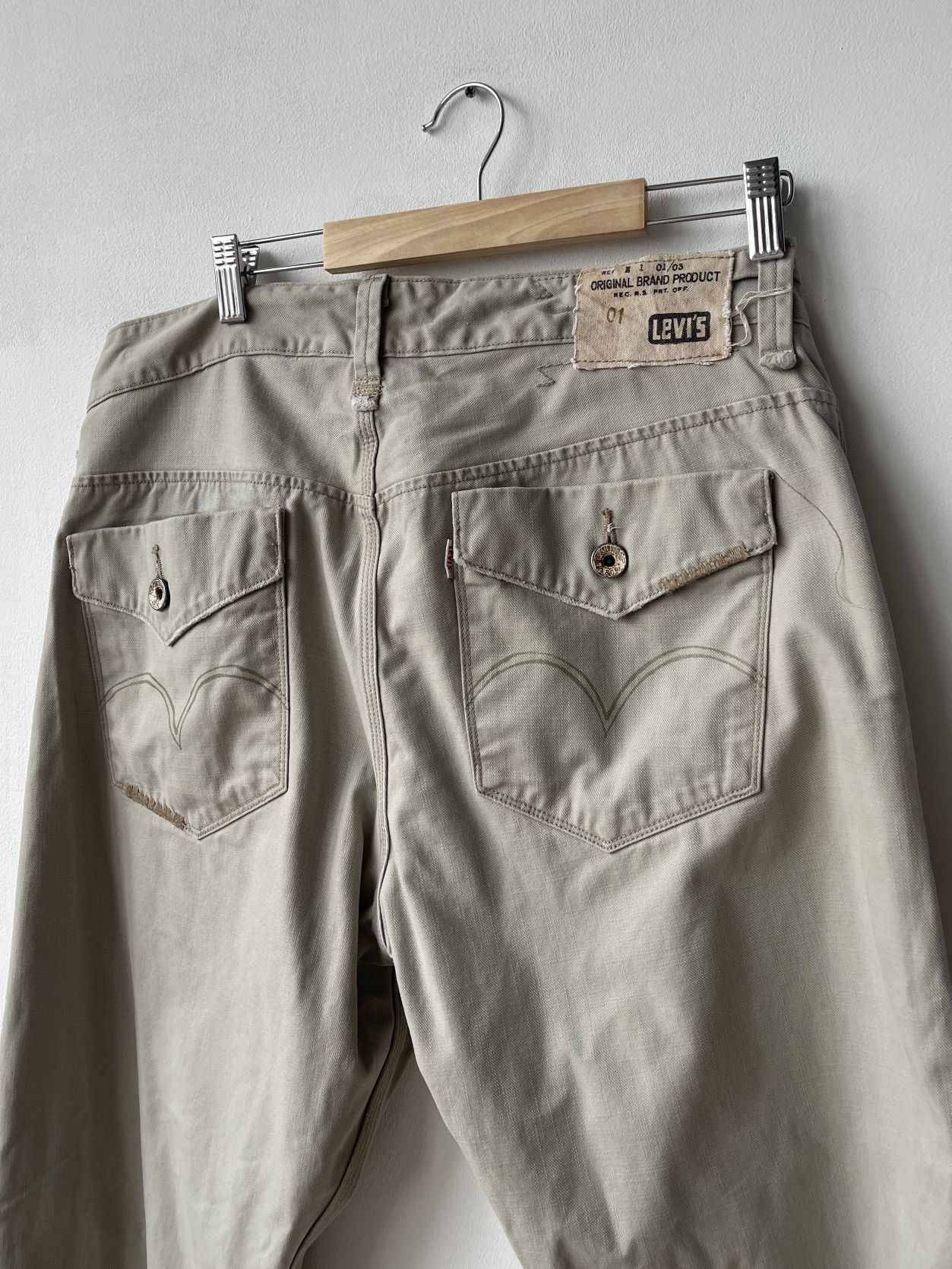 Levi's Vintage Clothing Levi’s LVC Tab Twills Beige Jeans 36x32 Size US 36 / EU 52 - 7 Thumbnail
