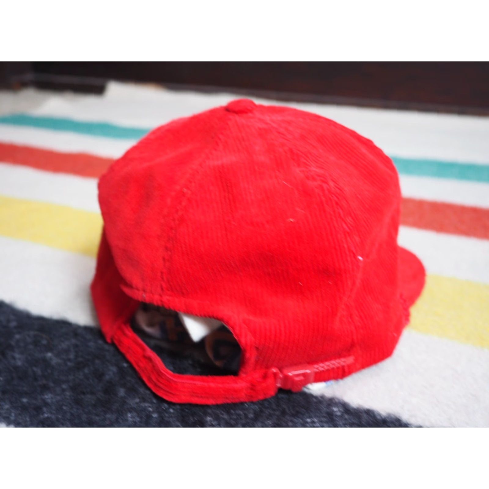 Vintage VTG 70s 80s Pioneer Telephone Co Red Corduroy Trucker Strapback Hat Cap OSFM EUC Size ONE SIZE - 7 Thumbnail