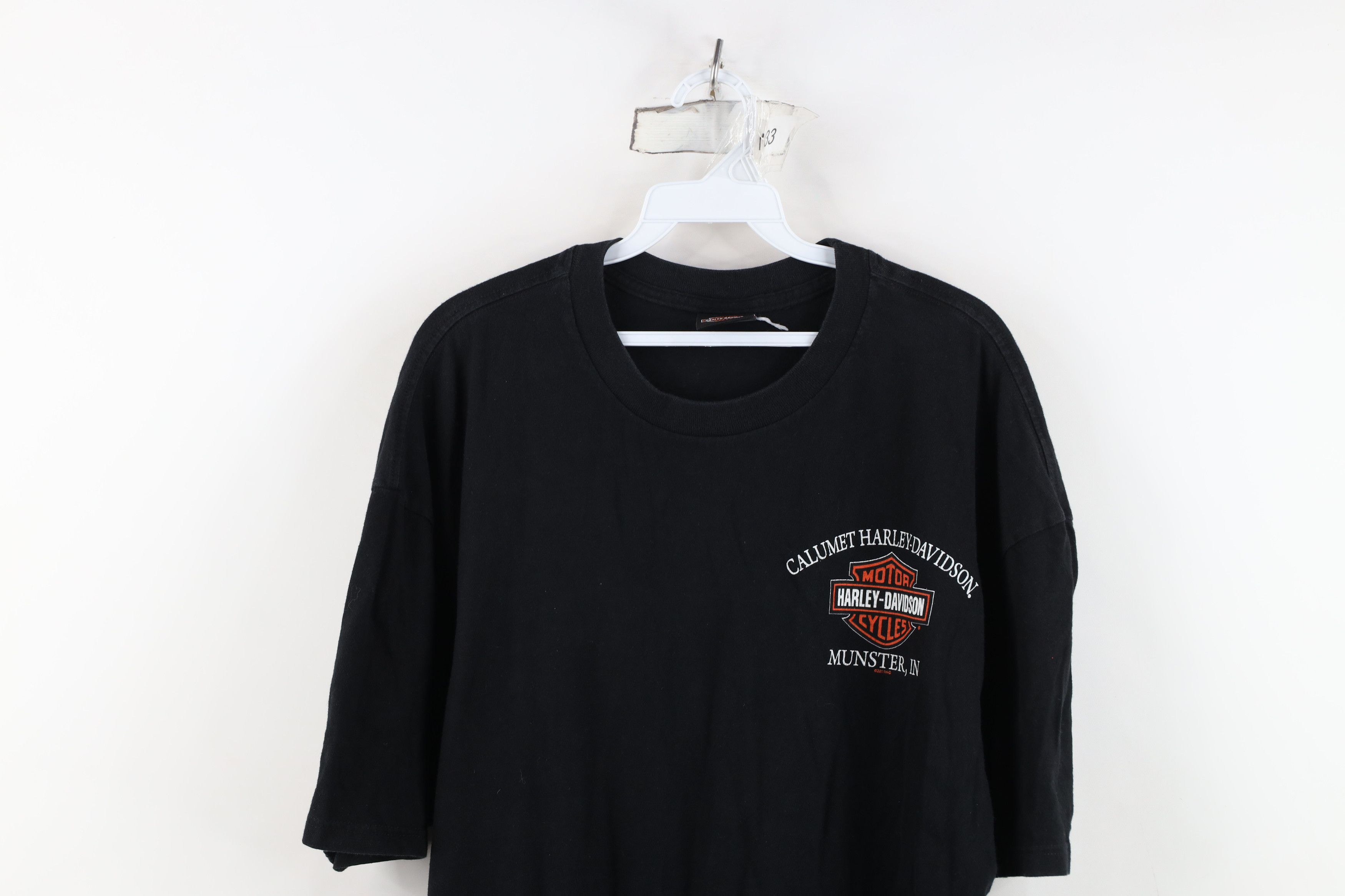 Harley Davidson Vintage Y2K Harley Davidson Spell Out Big Logo T-Shirt Black Size US XL / EU 56 / 4 - 2 Thumbnail