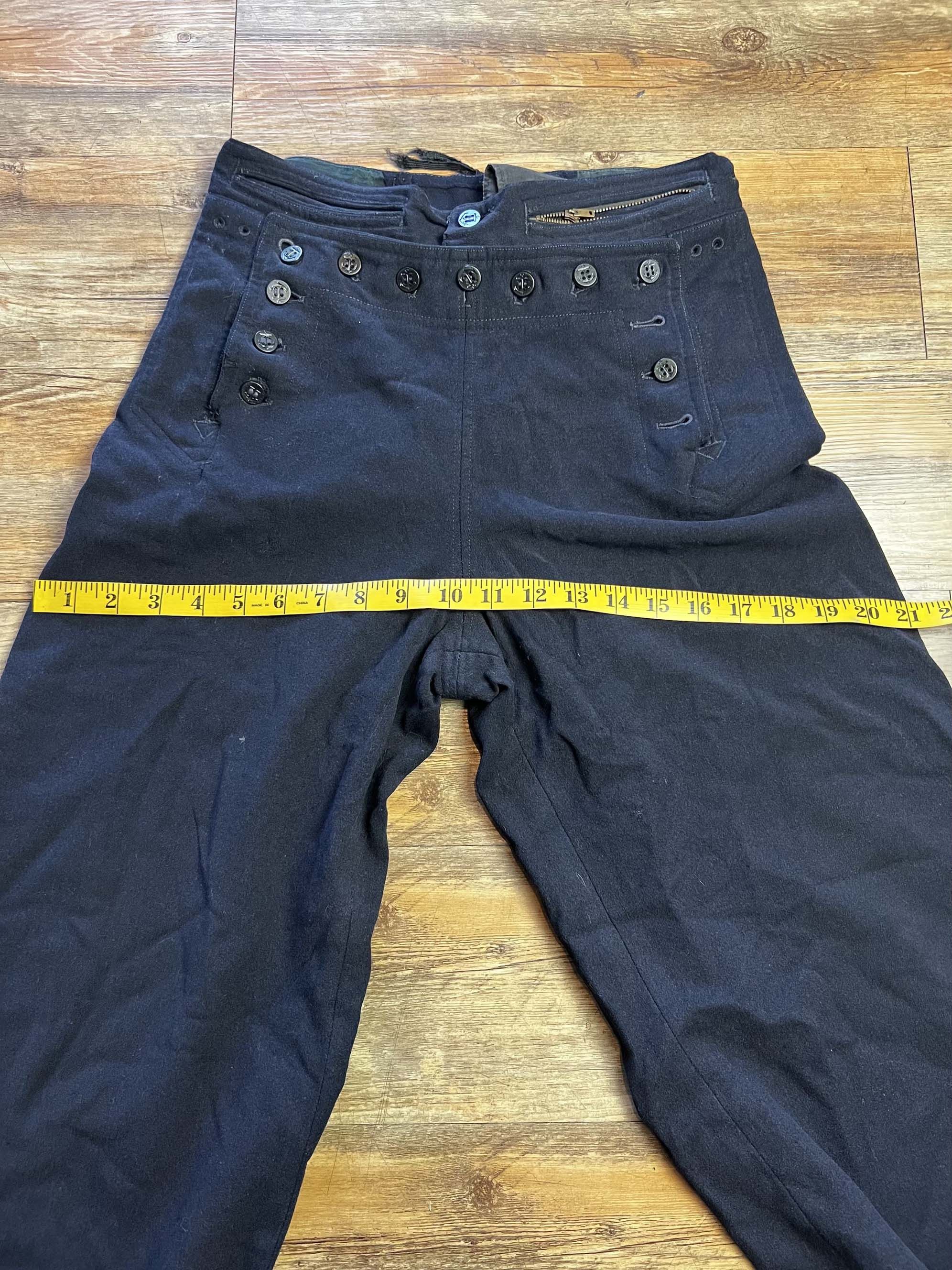 Vintage Vintage 1940s WWII US Navy 13 Button Wool Sailor Pants Size US 26 / EU 42 - 6 Thumbnail