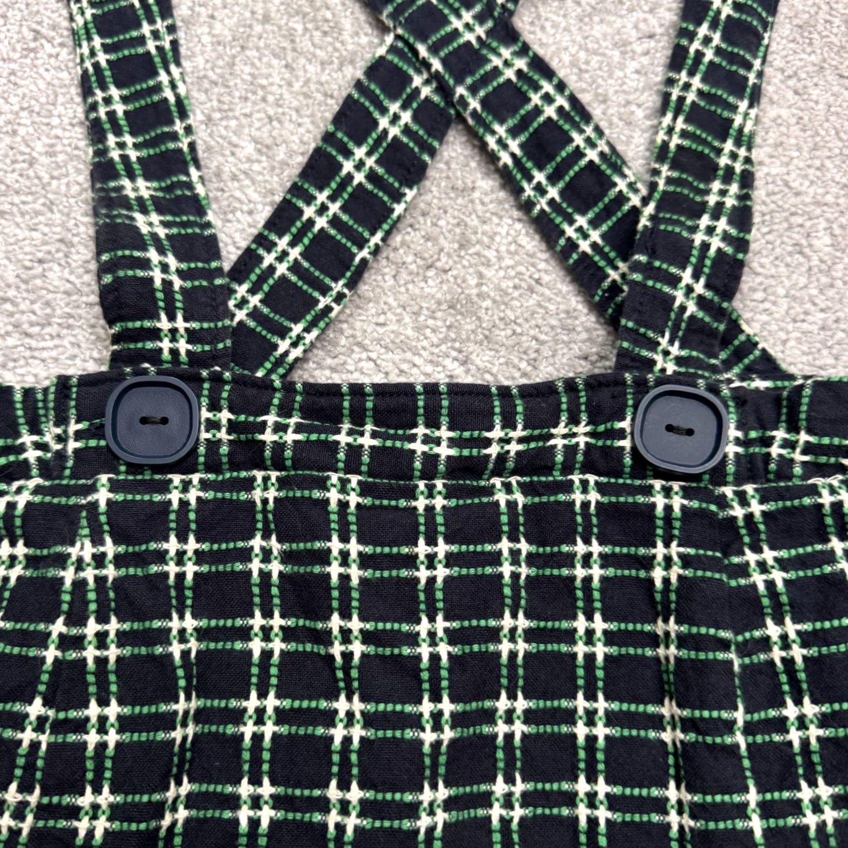 Anthropologie Maeve By Anthropologie Plaid Suspender Pinafore Jumper Dress Womens 6 Navy Green Plaid Sleeveless Multicolor 6 Womens Size M / US 6-8 / IT 42-44 - 5 Thumbnail
