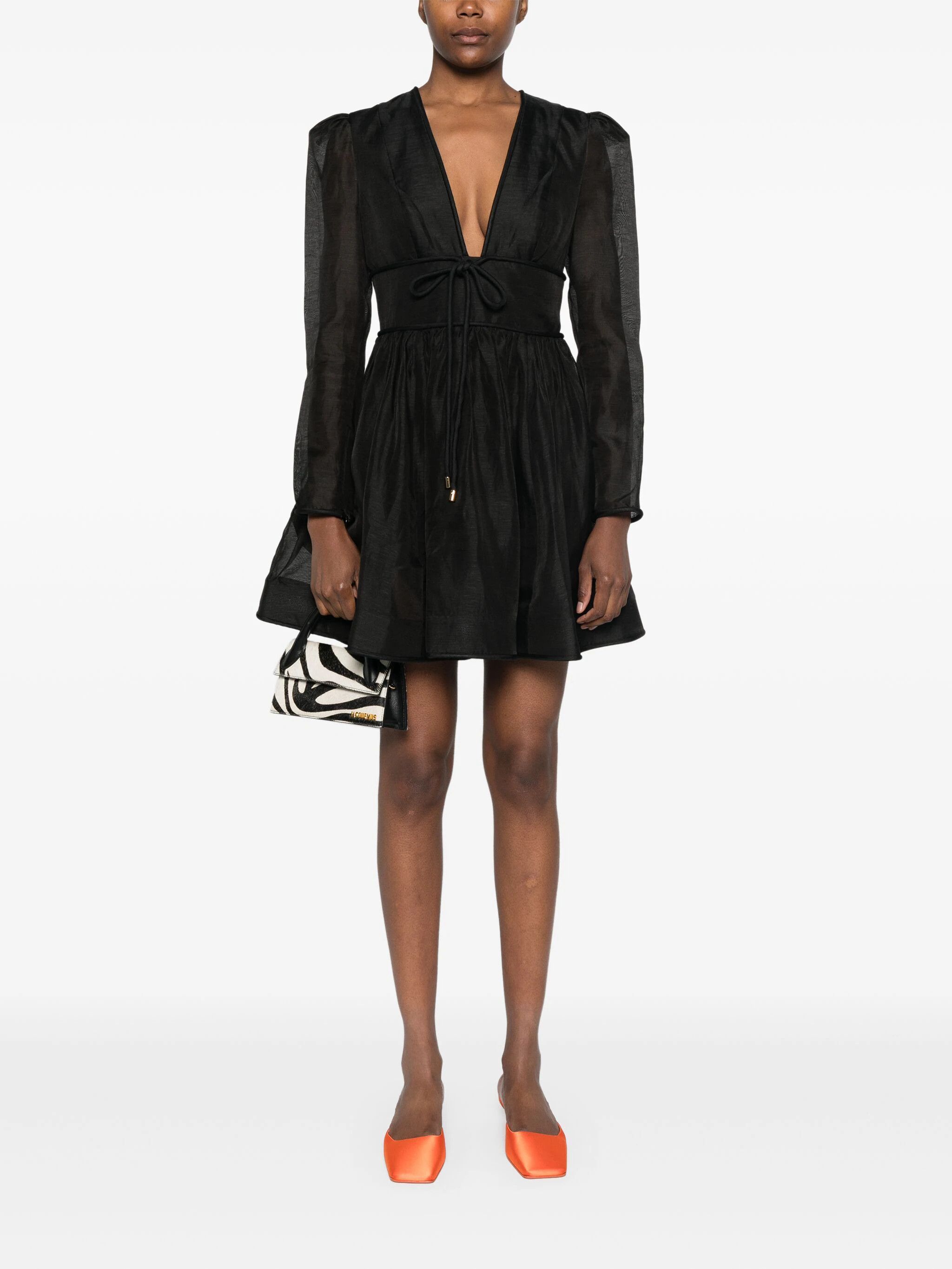 Zimmermann o1s22i1n1024 Structured Eden Mini Dress in Black Size M / US 6-8 / IT 42-44 - 2 Thumbnail