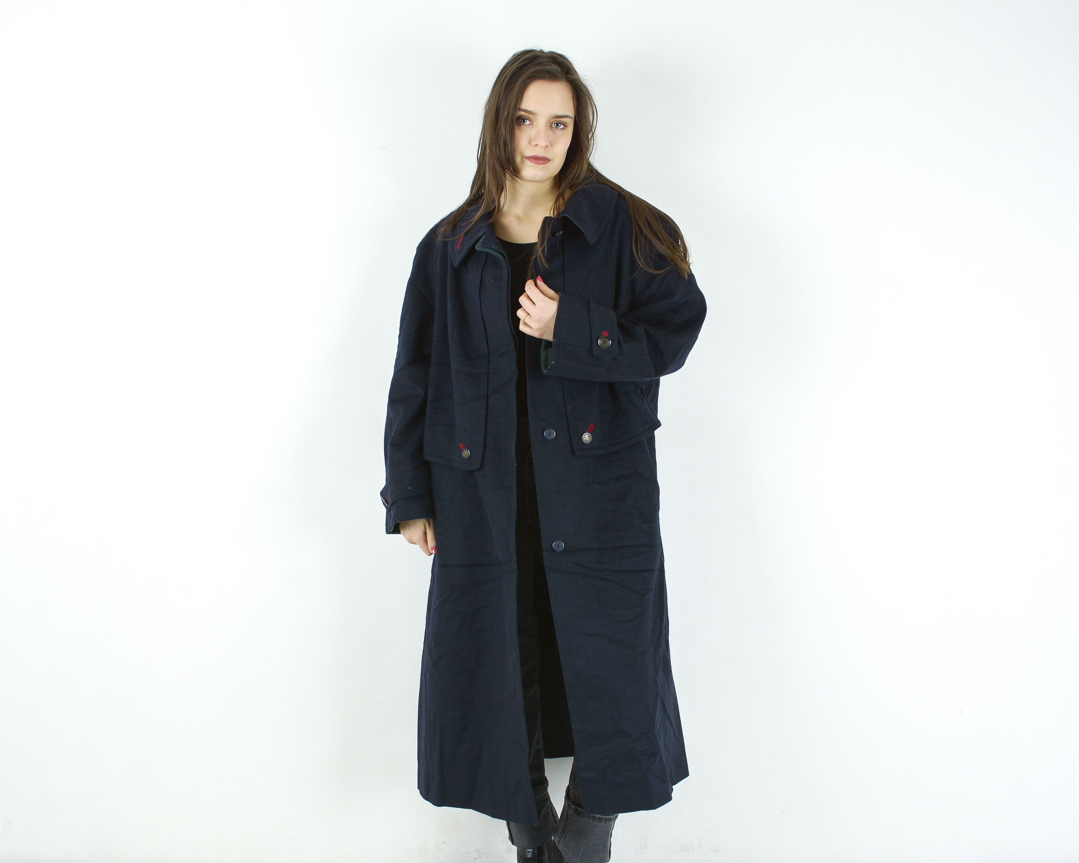 Vintage Original Aquila Alpacca Loden Alpaca Wool Coat Button Up Size L / US 10 / IT 46 - 3 Thumbnail