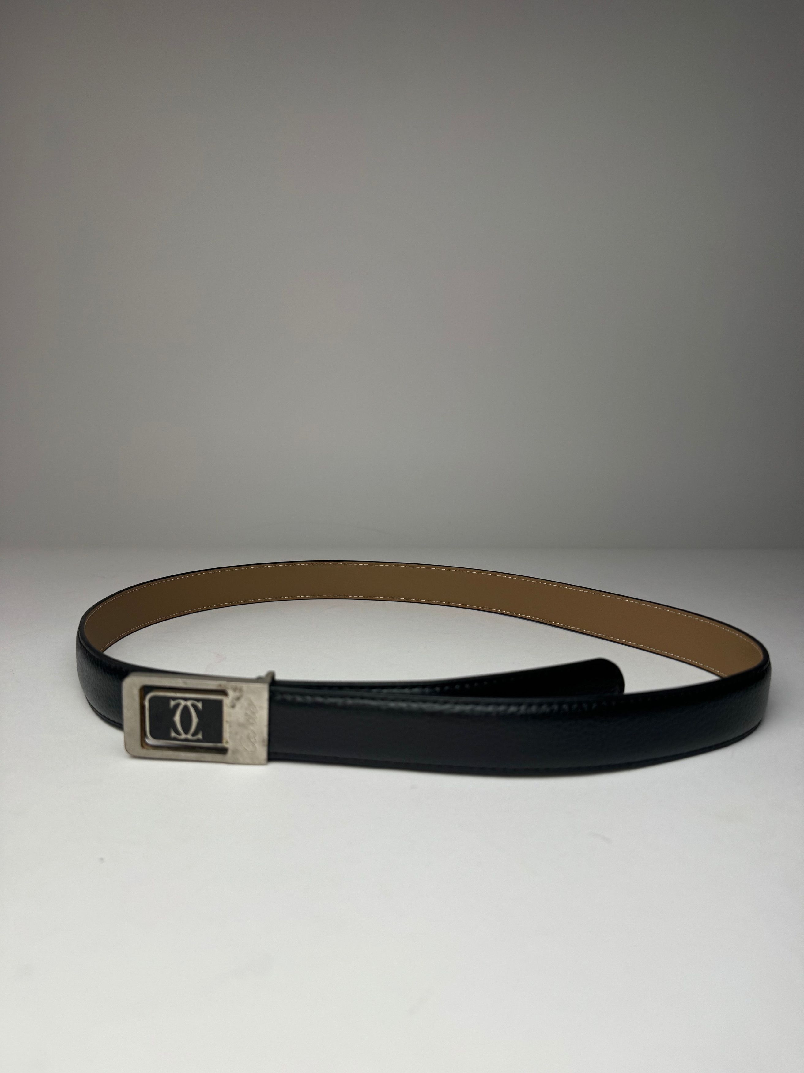 Cartier Vintage Leather Belt Black Size ONE SIZE - 1 Thumbnail