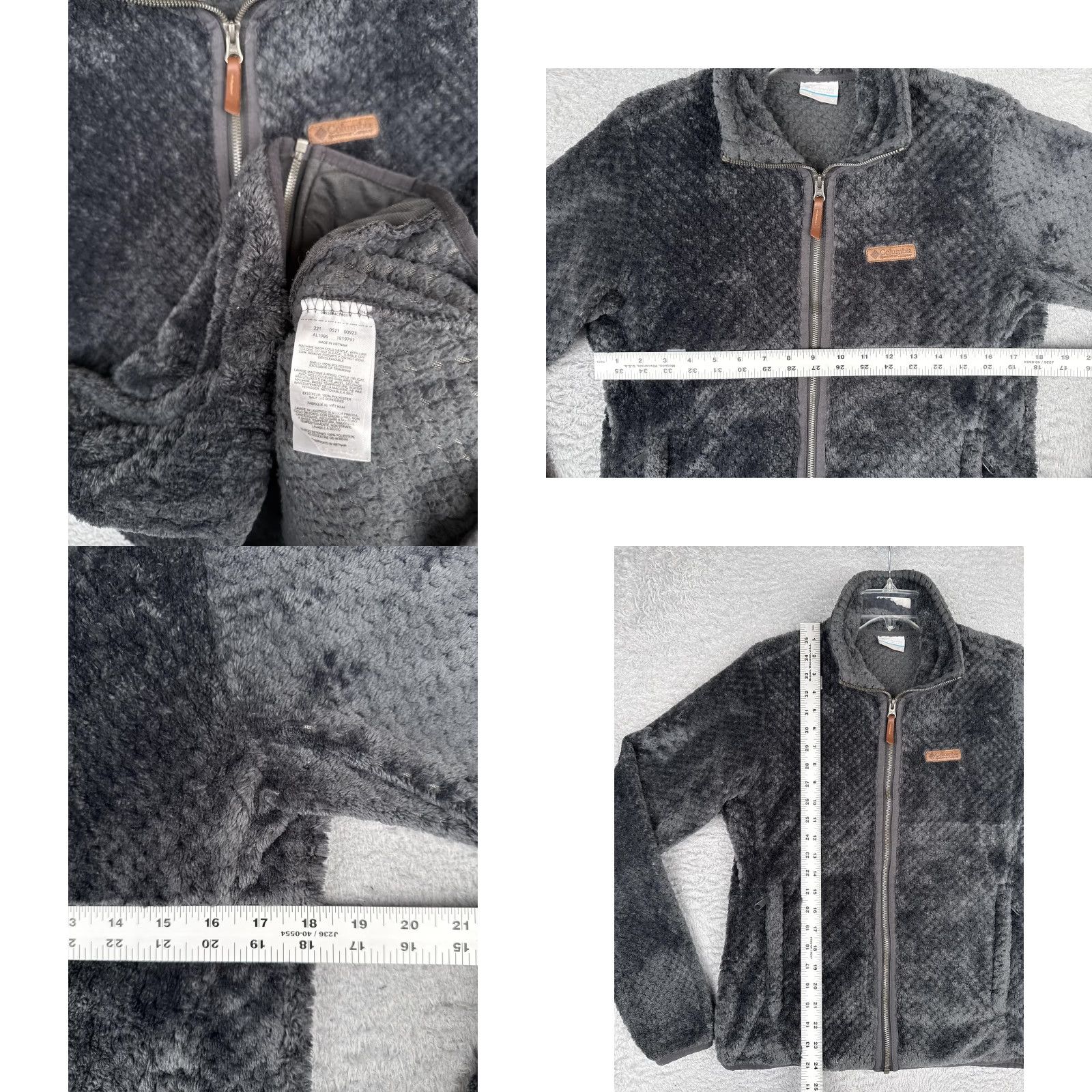Vintage Columbia Jacket Womens M Gray High Pile Fleece Full Zip Fire Side II Sherpa Size M / US 6-8 / IT 42-44 - 8 Thumbnail