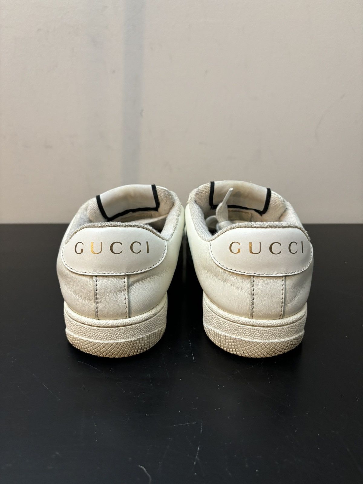 Gucci GG Monogram Screener Sneakers Silver White