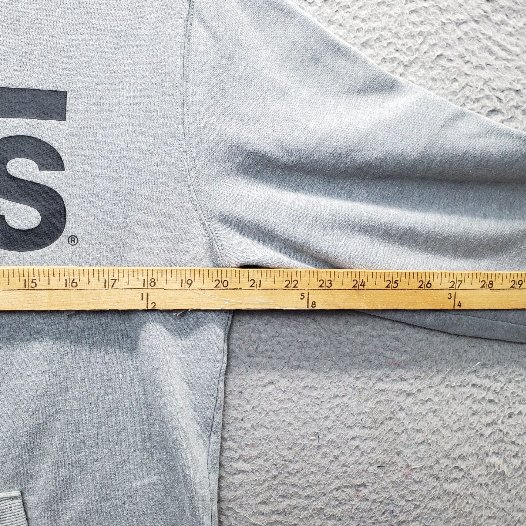 Vans VANS Hoodie Mens Small Gray Fleece Lined Kangaroo Pocket Spell Out Logo Pullover Size US S / EU 44-46 / 1 - 6 Thumbnail