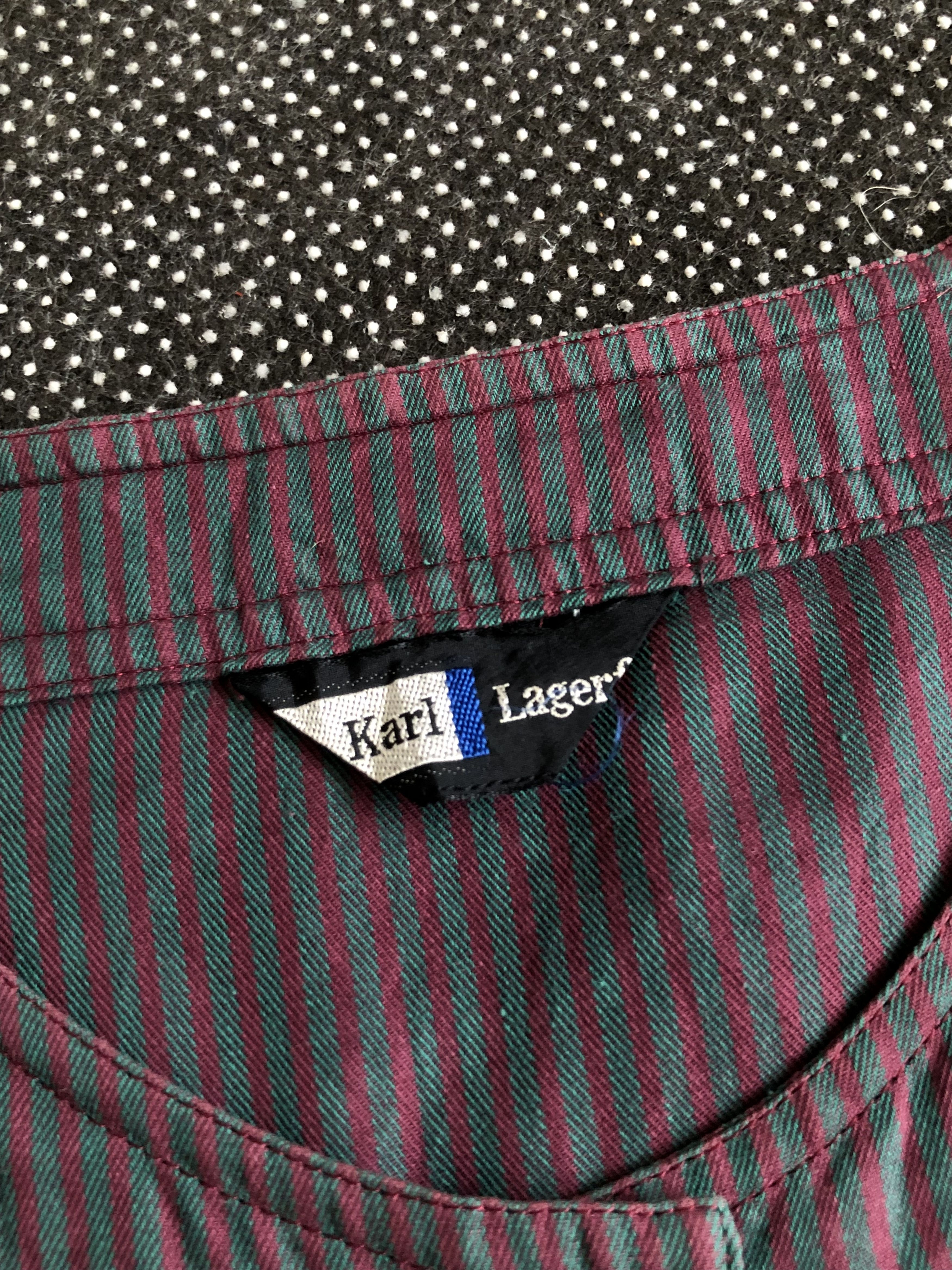 Karl Lagerfeld RARE🔥80’S KARL LAGERFELD SNAP BUTTON TOP DUAL TONES STRIPED Size M / US 6-8 / IT 42-44 - 10 Thumbnail