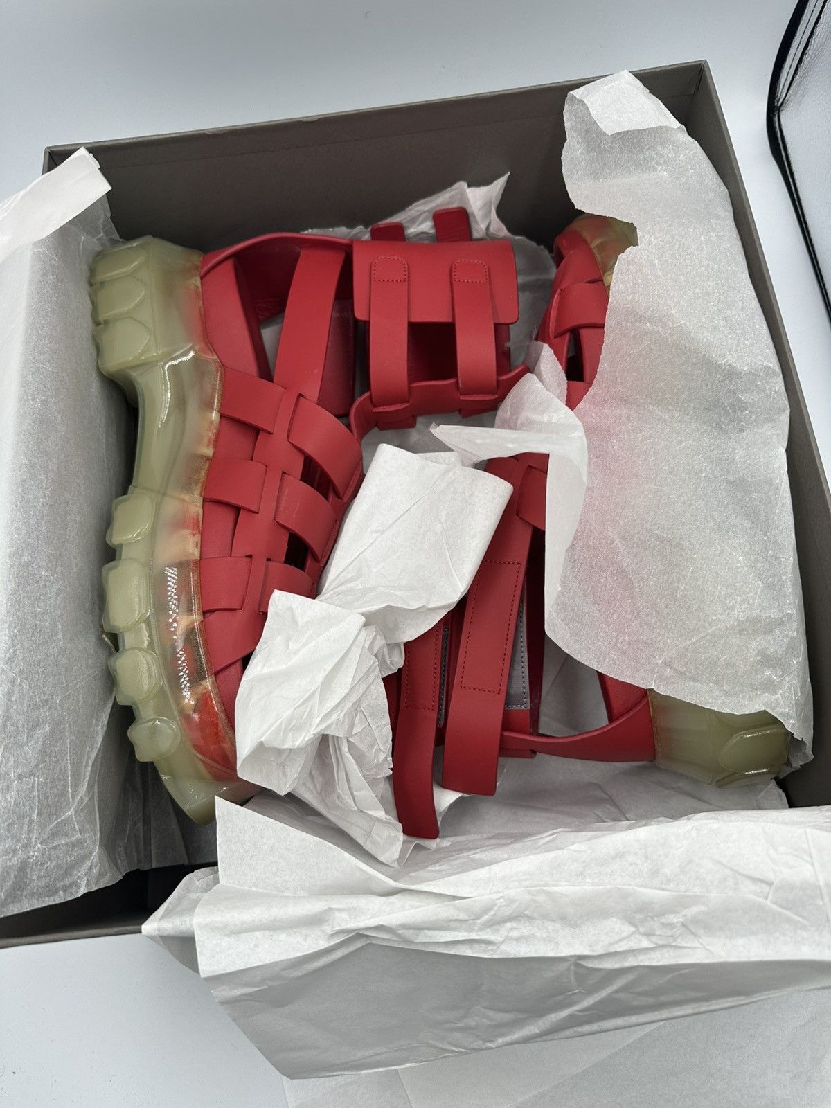 Rick Owens Rick Owens Red with Transparent Sole Size US 10.5 / EU 43-44 - 15 Thumbnail