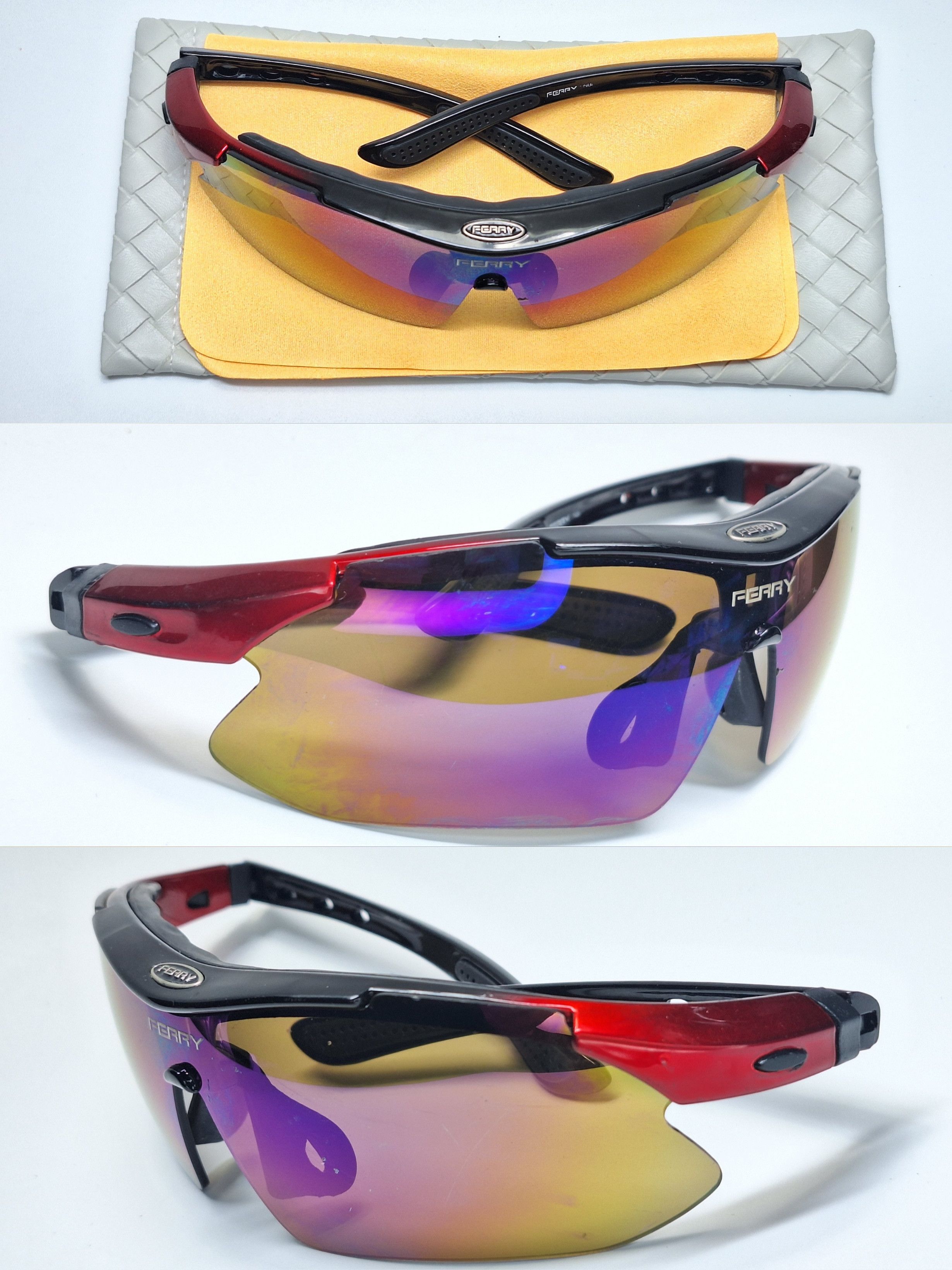 Vintage FERRY Japan Sport Wrap Sunglasses Flexible Moving Temple Y2K Size ONE SIZE - 2 Thumbnail