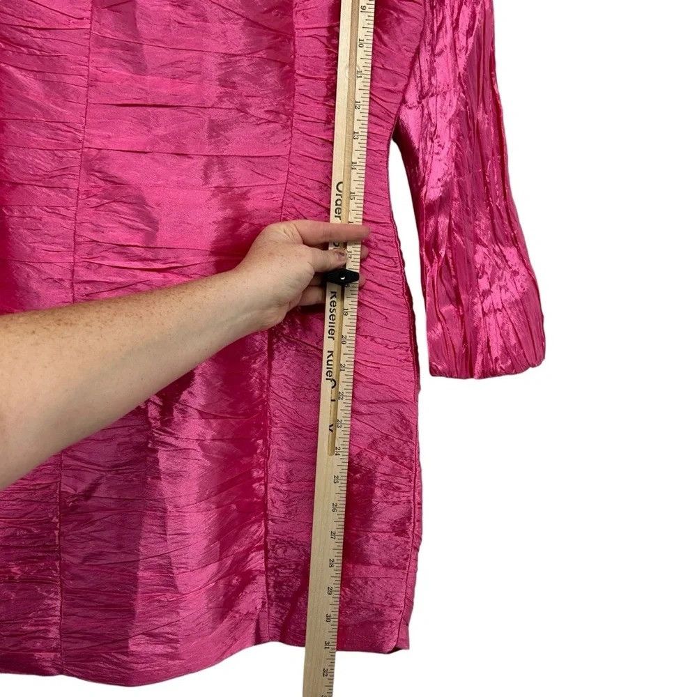NOCTURNE NOCTURNE LIMITED EDITION BALLOON SLEEVE FUCHSIA DRAPED DRESS Size M / US 6-8 / IT 42-44 - 7 Thumbnail