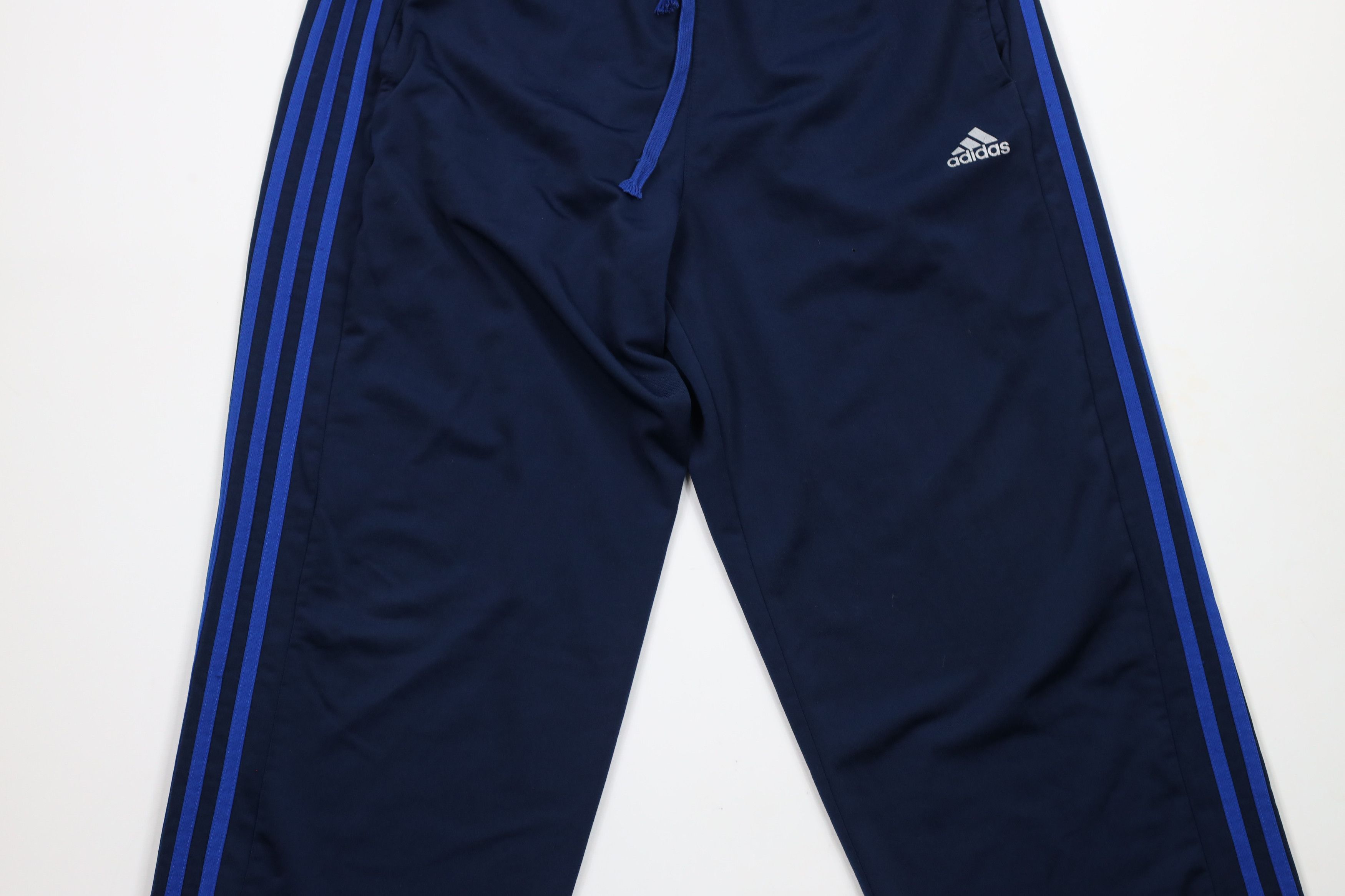 Adidas × Vintage Vintage Adidas Spell Out Striped Wide Leg Sweatpants Blue Size US 36 / EU 52 - 3 Thumbnail