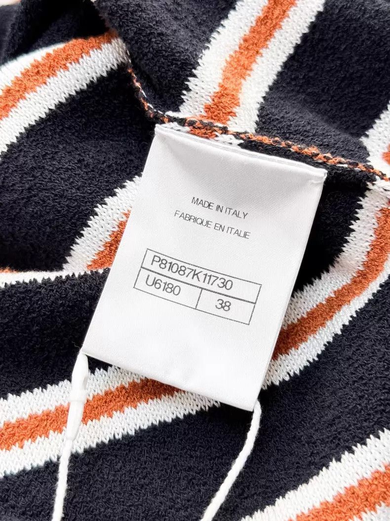 Chanel Chanel Striped loose lapel lion buckle long-sleeved knitte Size XS / US 0-2 / IT 36-38 - 6 Thumbnail