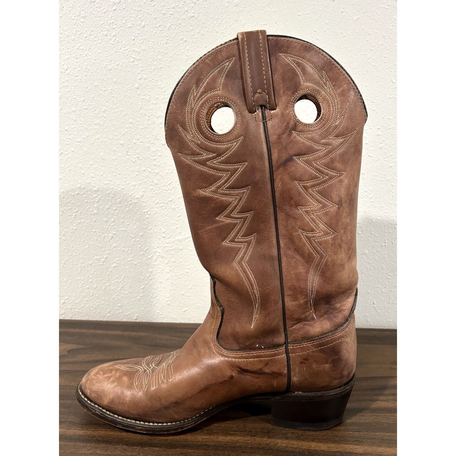 Vintage VINTAGE Acme Boots Western Boots Mens 9.5 Brown Leather Pointed Toe Pull On Cowboy USA 1983 Size US 10 / EU 43 - 7 Thumbnail