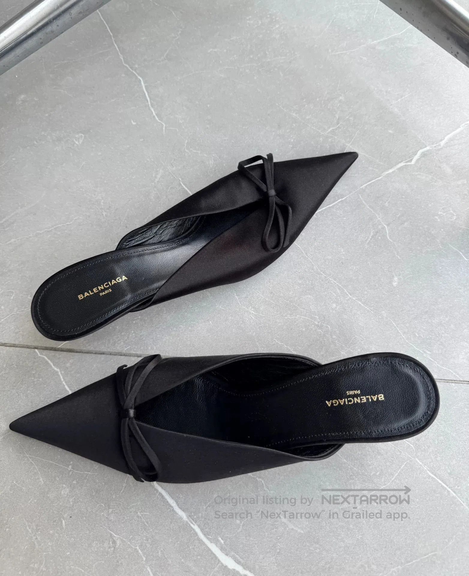 Balenciaga Balenciaga Black Satin Knife Pointed Heels. Size US 6 / IT 36 - 3 Thumbnail