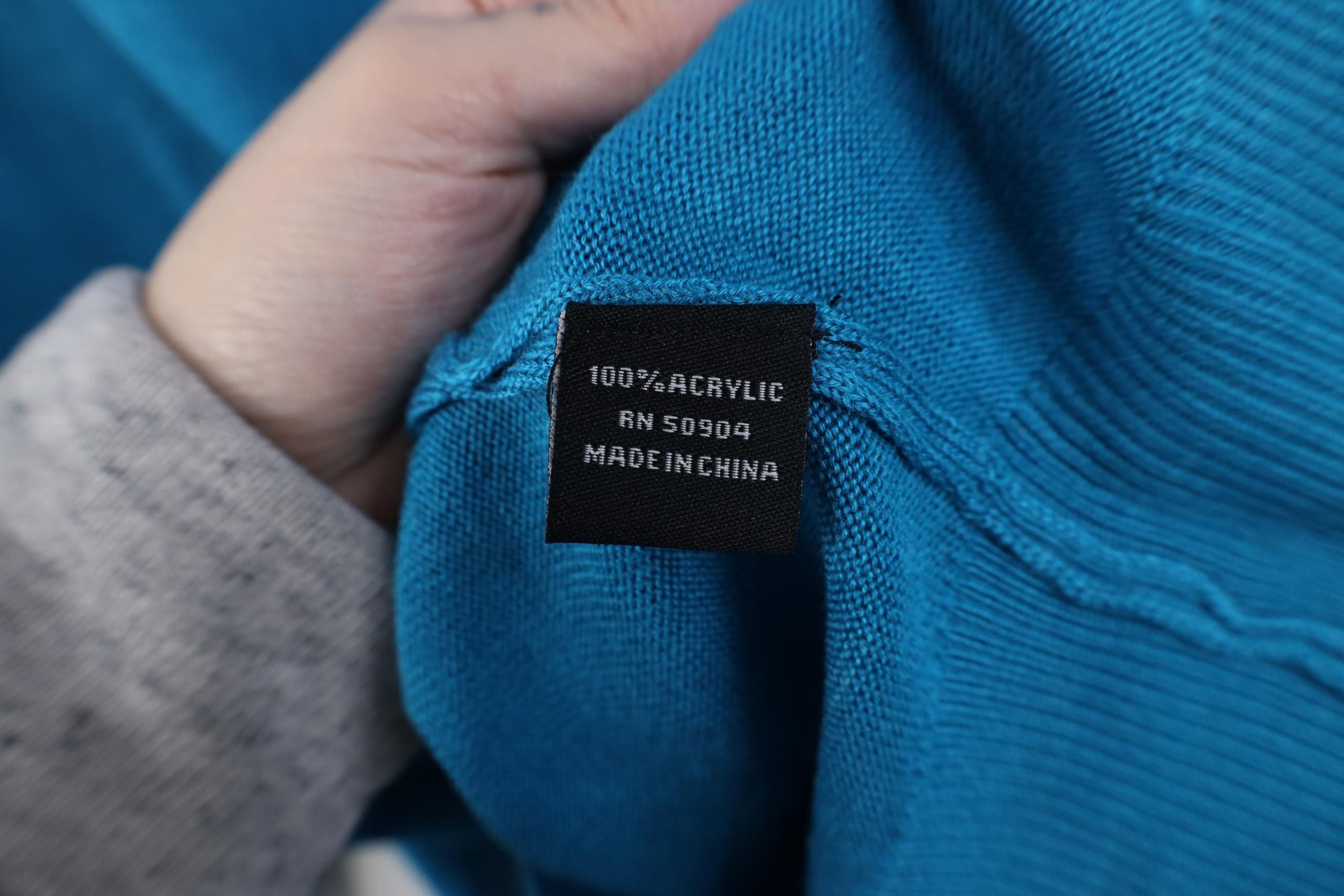 Vintage Deadstock Vintage 90s Y2K Streetwear Mock Neck Sweater Blue Size US M / EU 48-50 / 2 - 9 Thumbnail