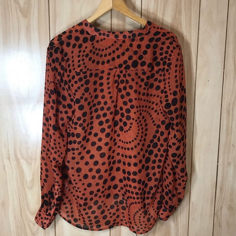 Other NY Collection Pok-A-Dot Sheer V-Neck Long Sleeve Blouse M Size M / US 6-8 / IT 42-44 - 2 Thumbnail