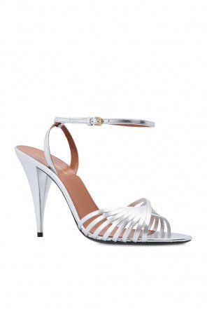 Saint Laurent Paris o1bcso1str1124 Tina Sandals in Silver Size US 11 / IT 41 - 2 Thumbnail