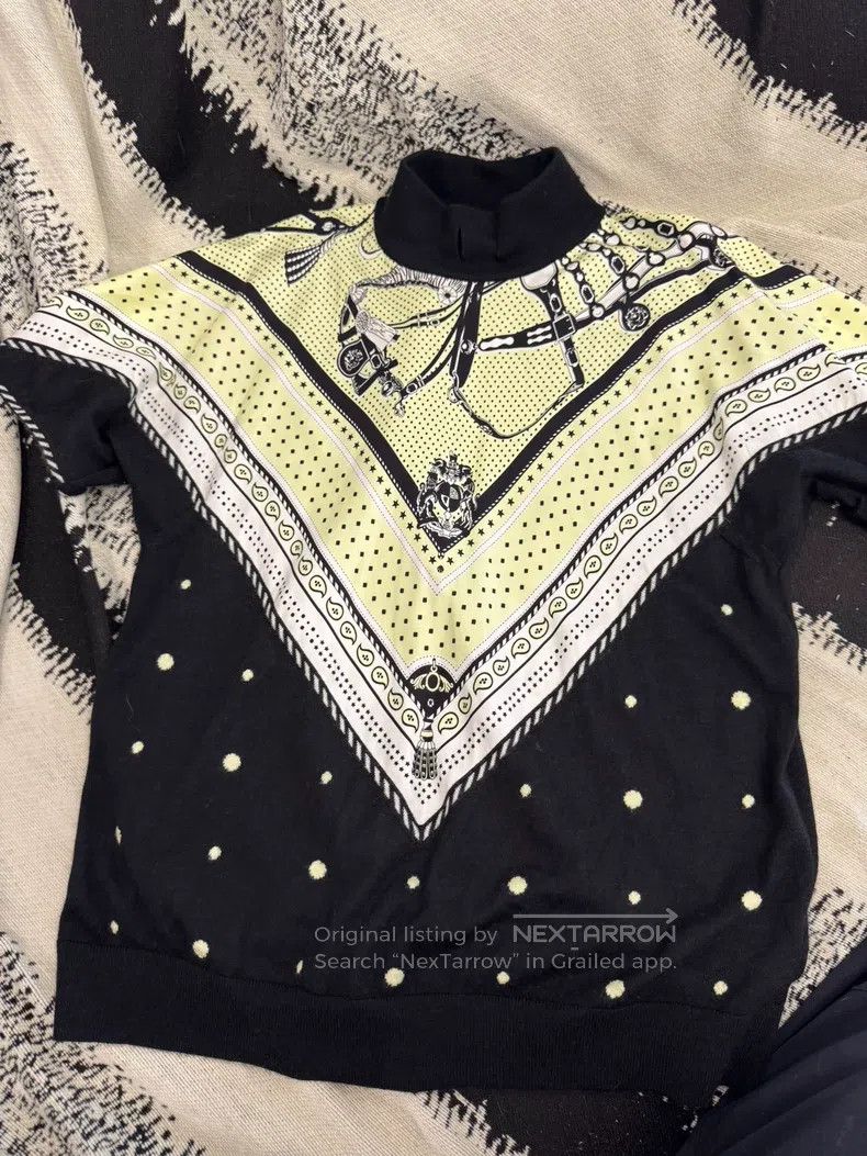 Hermes Hermes Cashmere silk printed patchwork knit short sleeve Size XS / US 0-2 / IT 36-38 - 1 Thumbnail