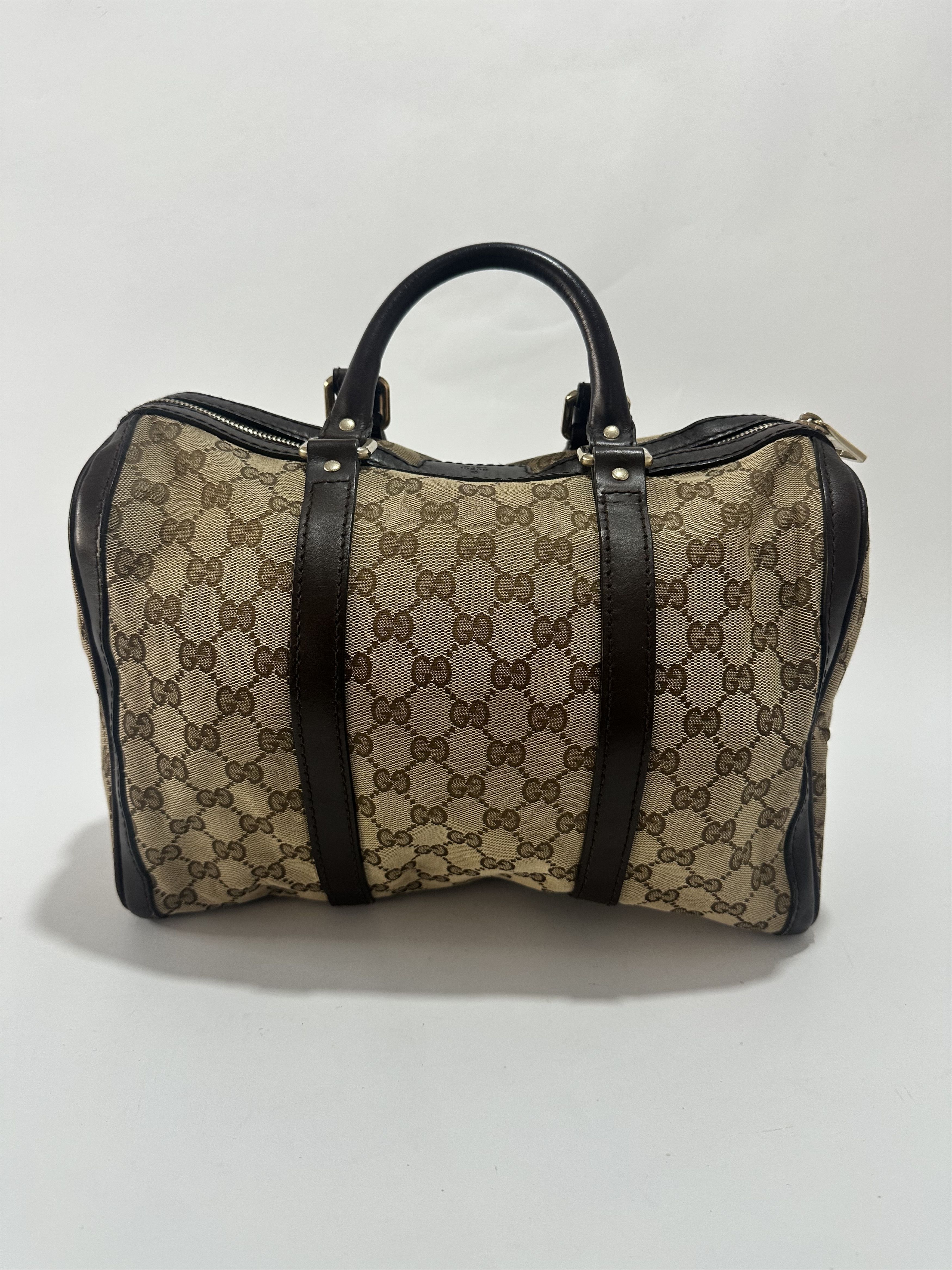 Gucci Gucci Beige/Brown Canvas Web Original GG Boston Bag Size ONE SIZE - 2 Thumbnail