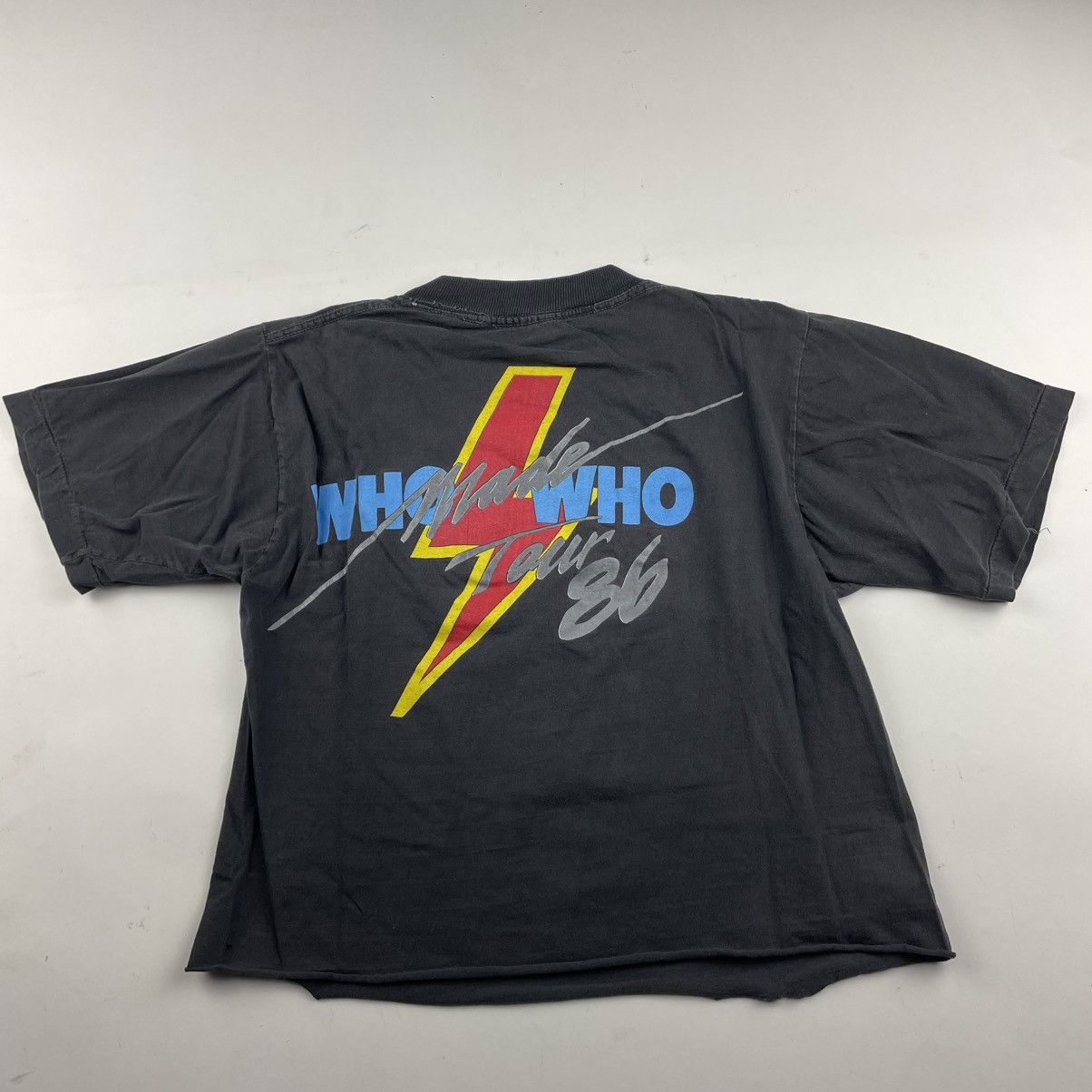 Band Tees × Vintage VTG 1986 AC/DC Cropped Shirt Who Made Who Tour Women’s Small Size S / US 4 / IT 40 - 8 Thumbnail