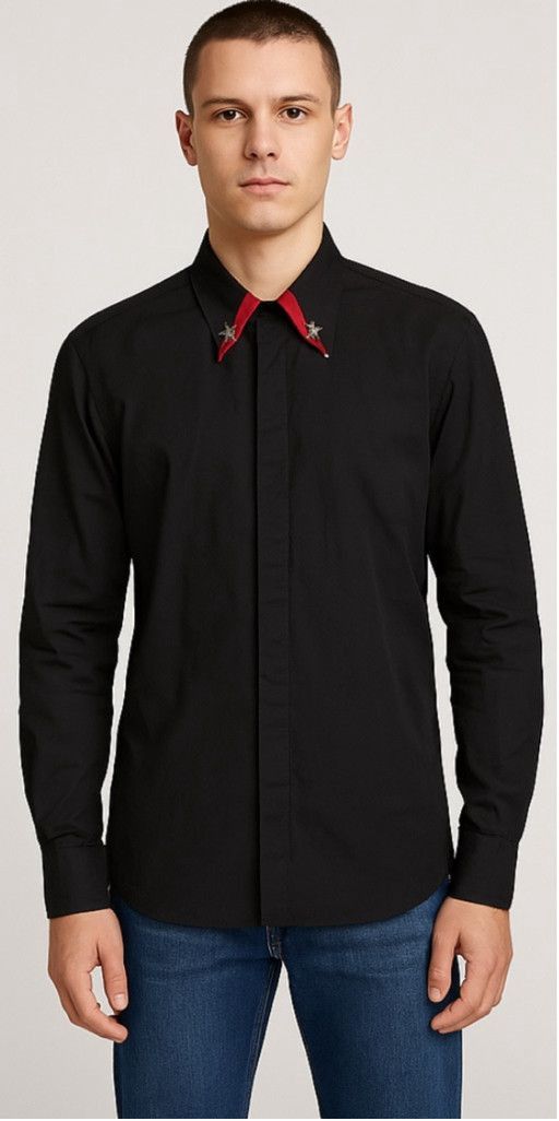 Givenchy Givenchy Red Collar Star Shirt - Tisci Era - Sz 41 Size US L / EU 52-54 / 3 - 1 Thumbnail