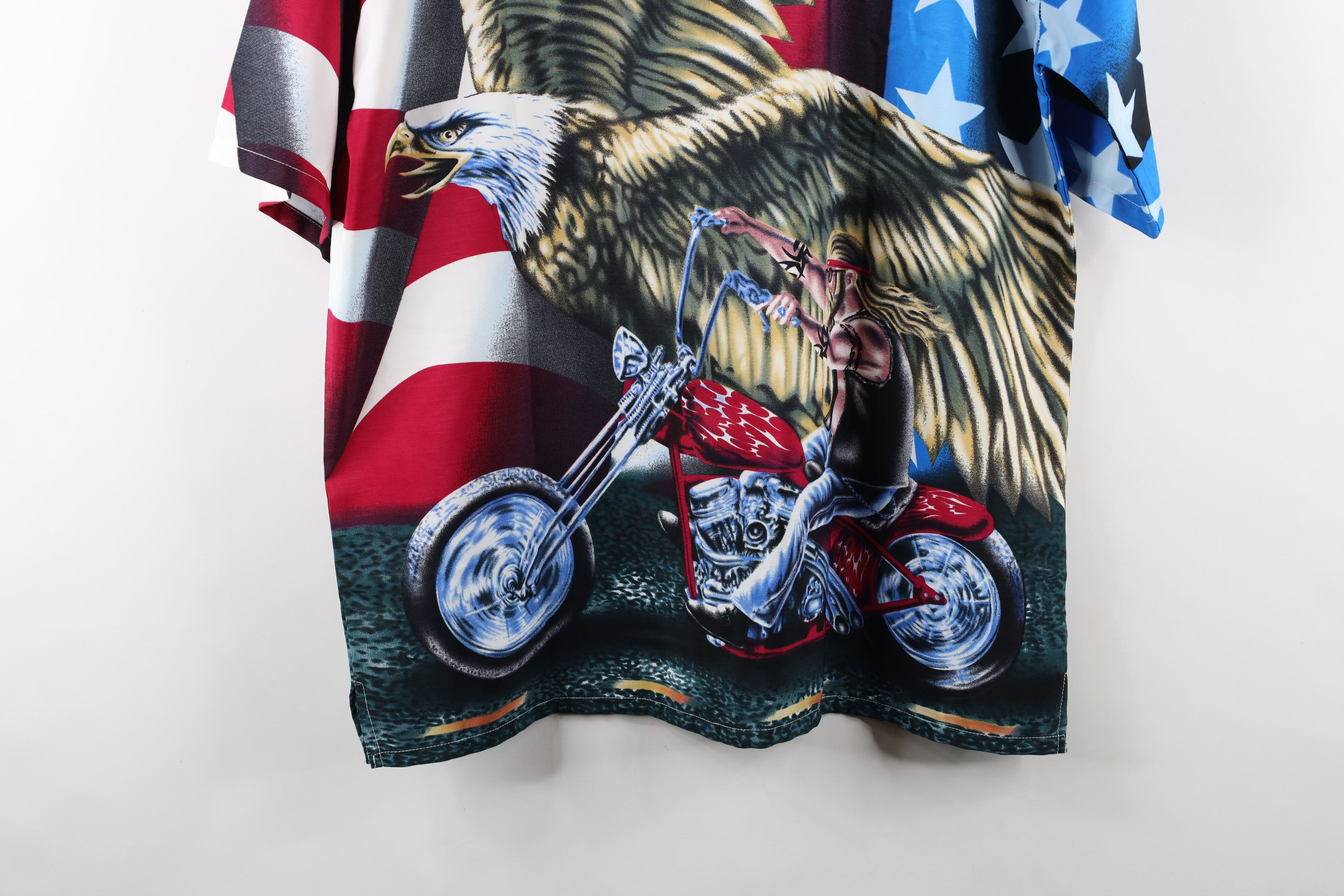 Vintage NOS Vintage 90s Streetwear Flag All Over Print Button Shirt Size US L / EU 52-54 / 3 - 12 Thumbnail