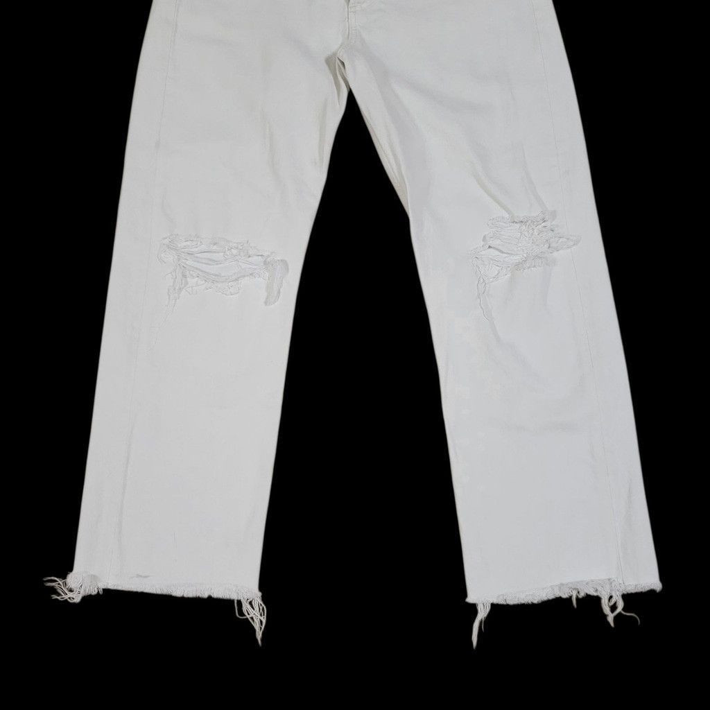 Agolde Agolde Women Distressed Raw Hem Cotton Straight Button-Fly Size 28" / US 6 / IT 42 - 4 Thumbnail