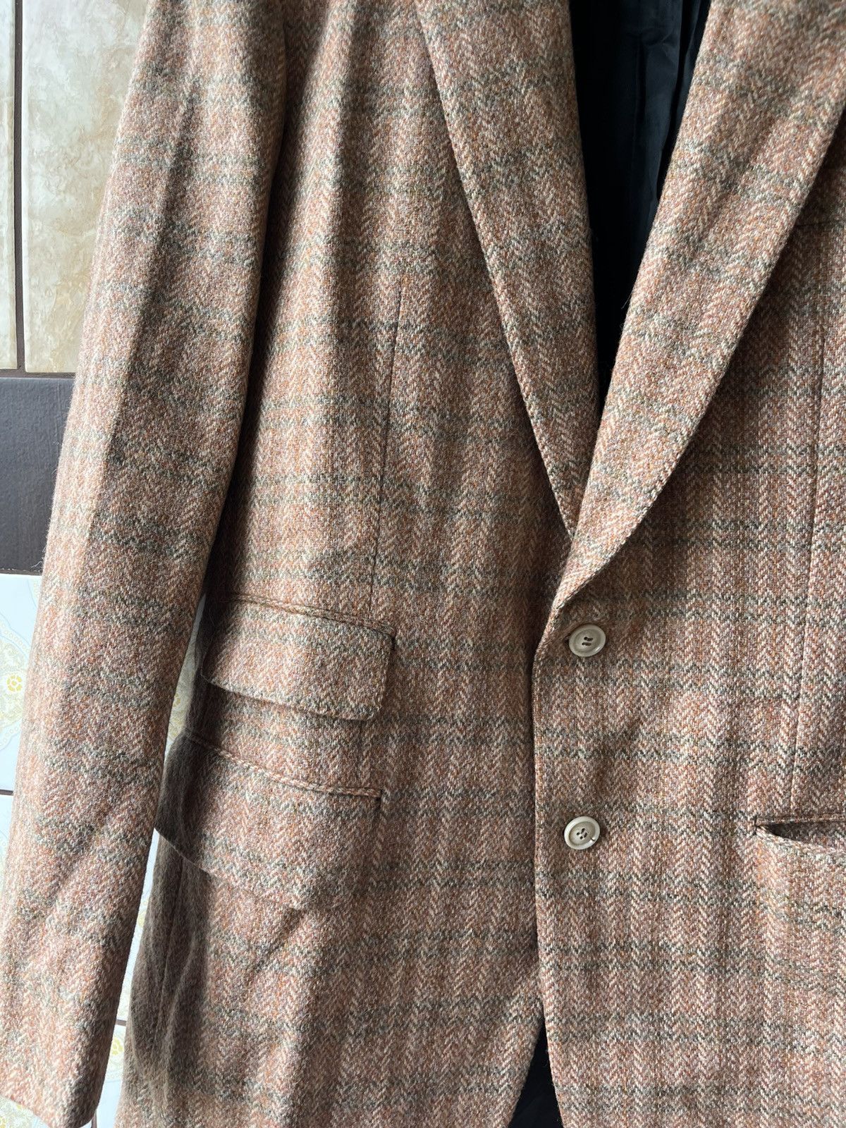 Alfred Dunhill Alfred Dunhill London Wool Herringbone Tweed Blazer Size 40S - 2 Thumbnail