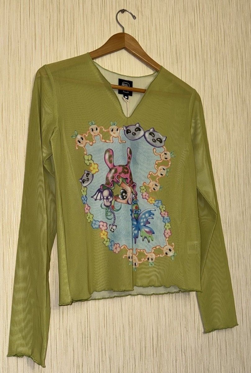 Brain Dead BRAIN DEAD Gaspar Doll mesh Top Longsleeve Moss Green Y2K Size M / US 6-8 / IT 42-44 - 3 Thumbnail