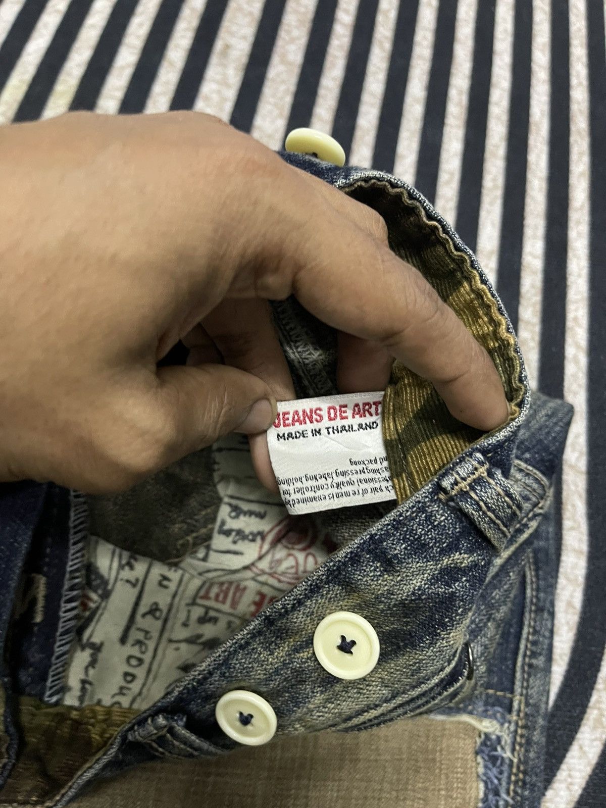 If Six Was Nine 2000s JEANS DE ART WASHABLE MULTIPOCKET JEANS RARE Size US 29 - 11 Thumbnail